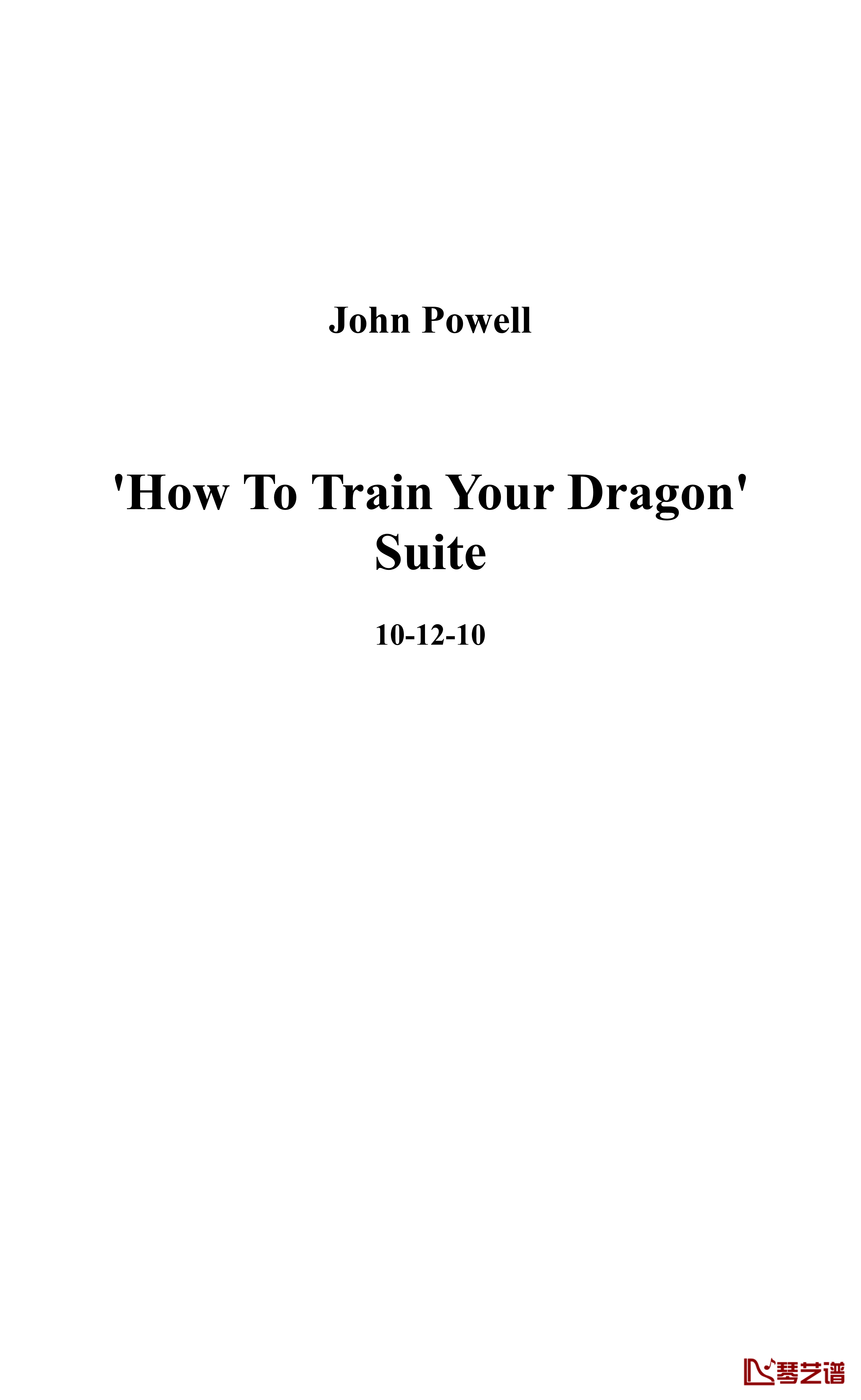 How to train your dragon Suite钢琴谱-驯龙高手1