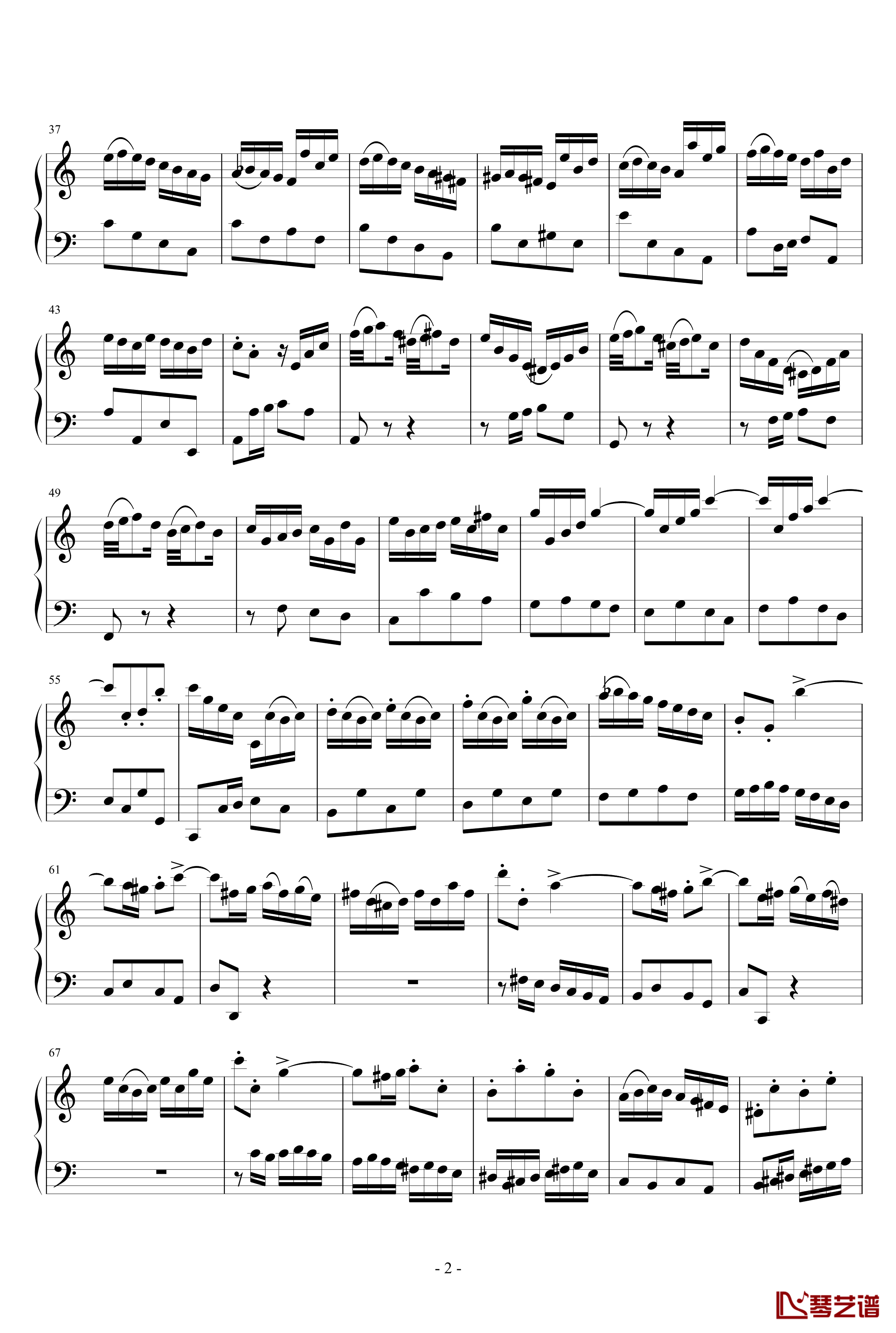 a小调小提琴协奏曲钢琴谱-第一乐章-巴哈-Bach, Johann Sebastian2