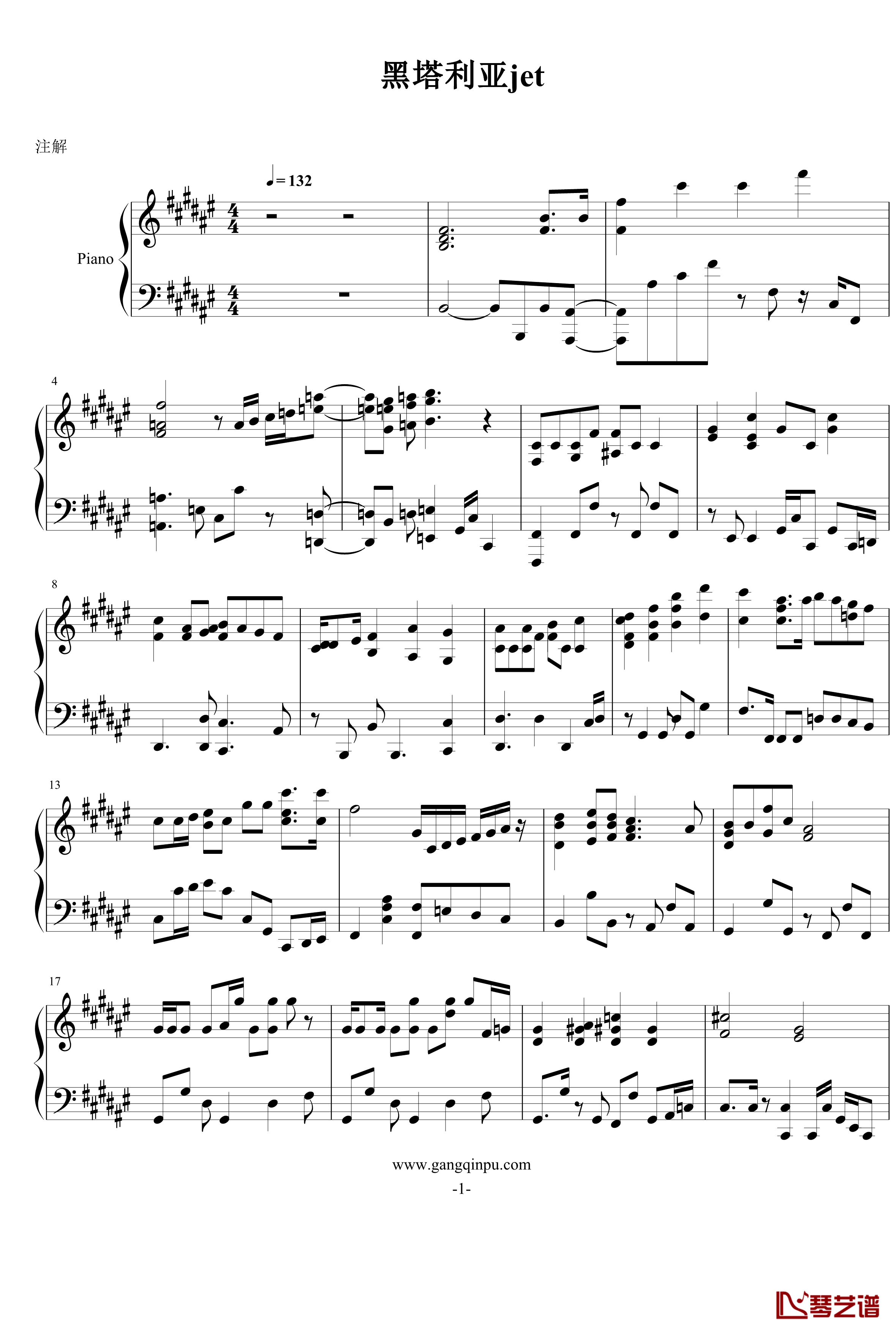 黑塔利亚第六季钢琴谱-ヘタリアン☆ジェット1