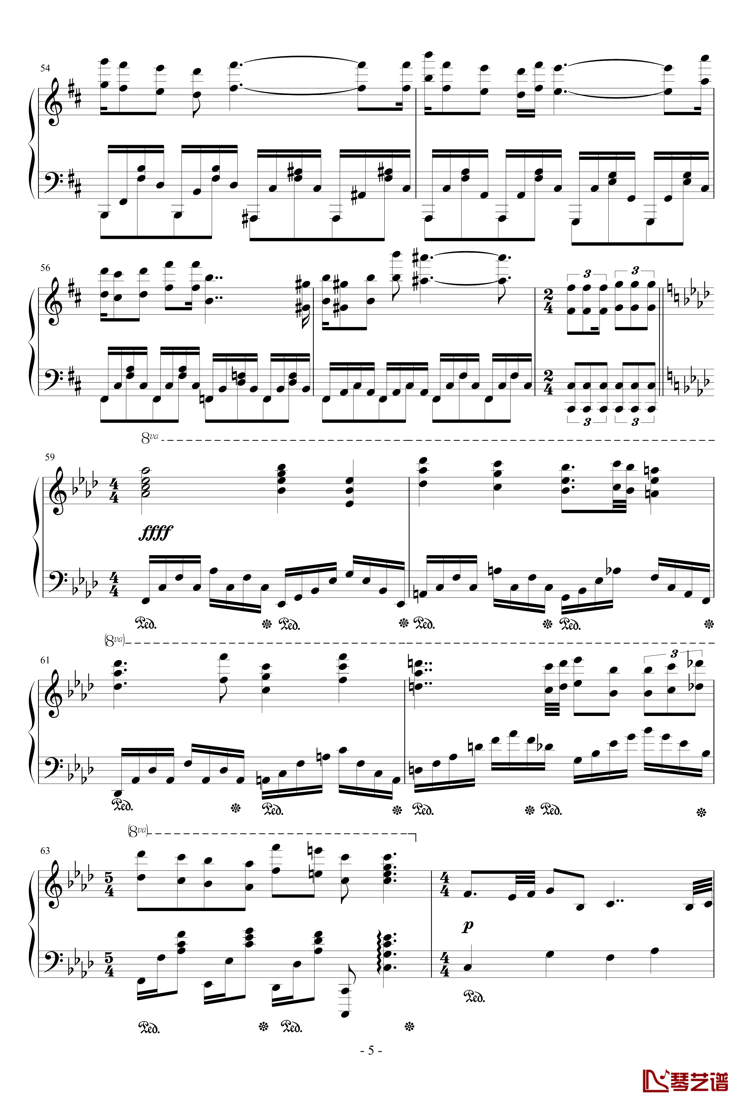 甲铁城的卡巴内利OP钢琴谱-完整版-泽野弘之5