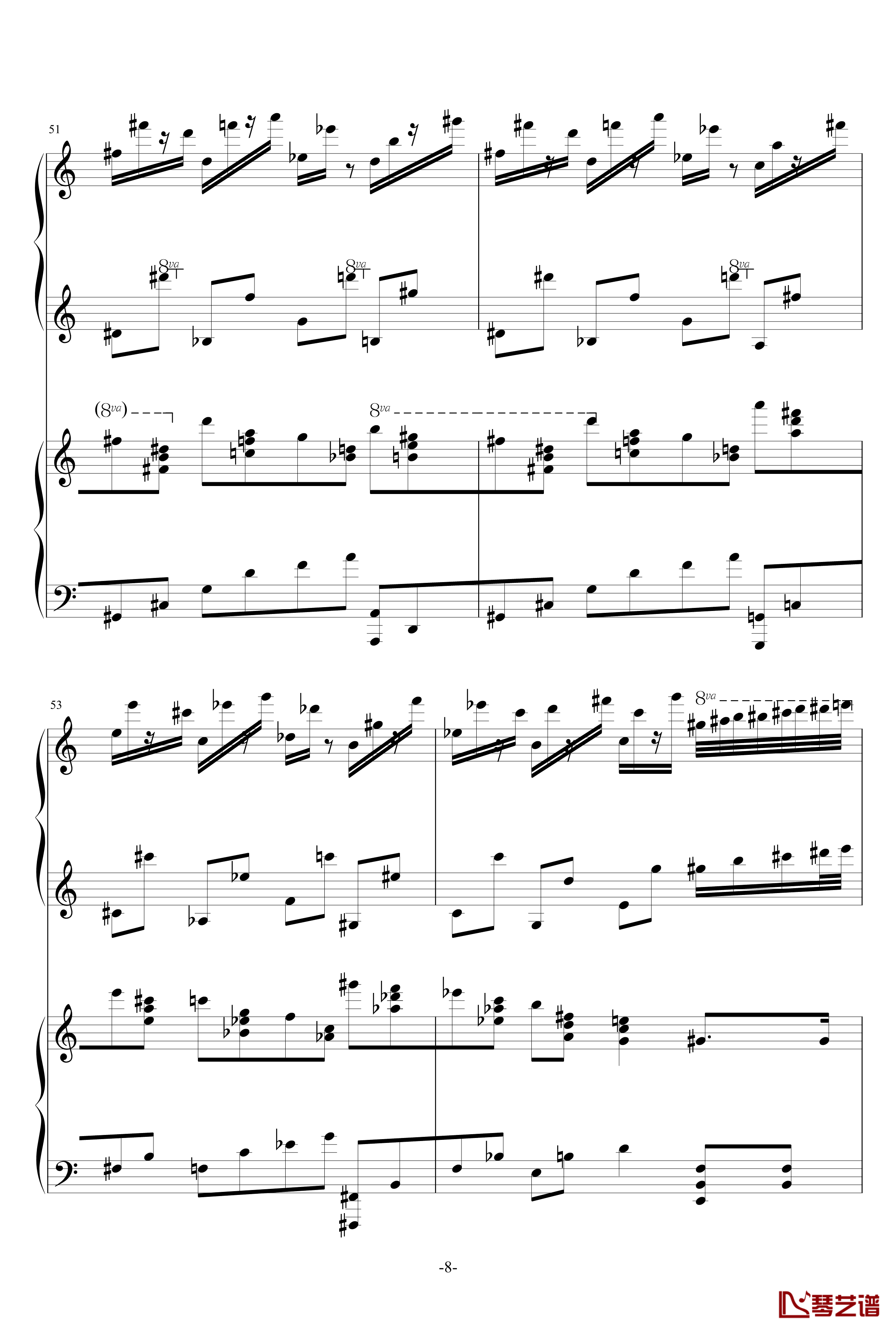 普罗科菲耶夫第三钢琴协奏曲第二乐章钢琴谱8