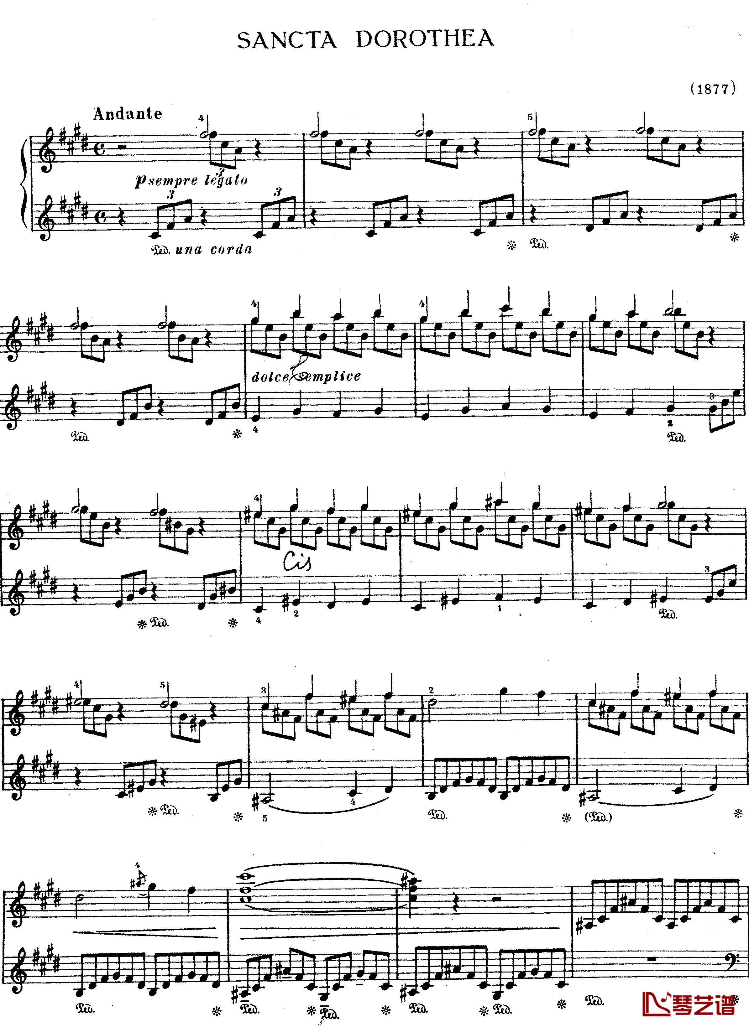 圣多萝西娅S.187钢琴谱-李斯特1