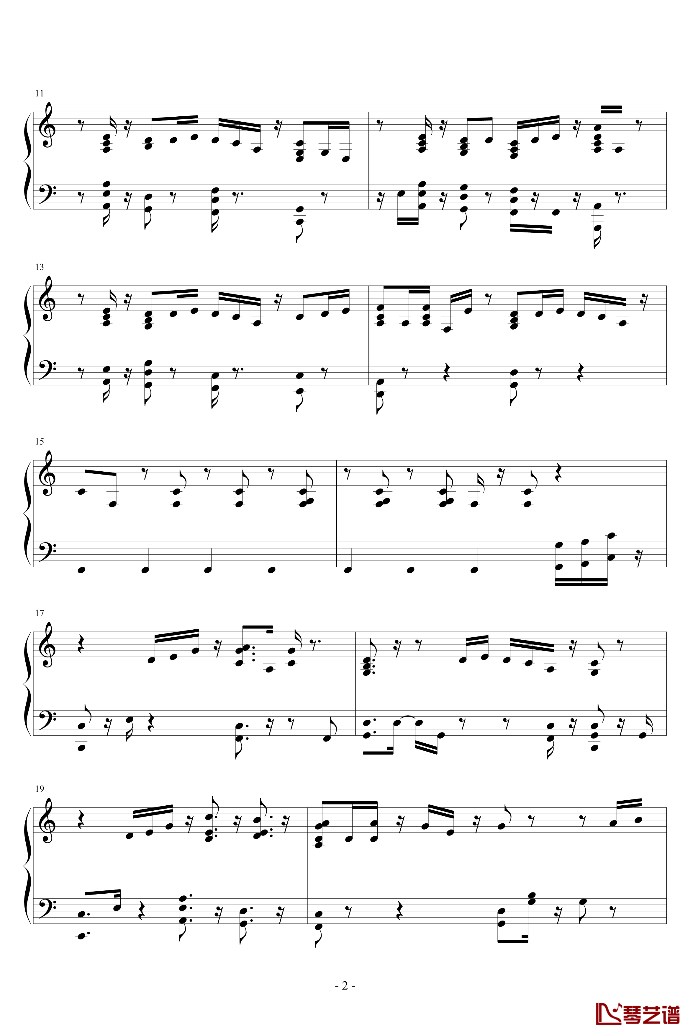 乡村抒情歌曲钢琴谱-未知分类2