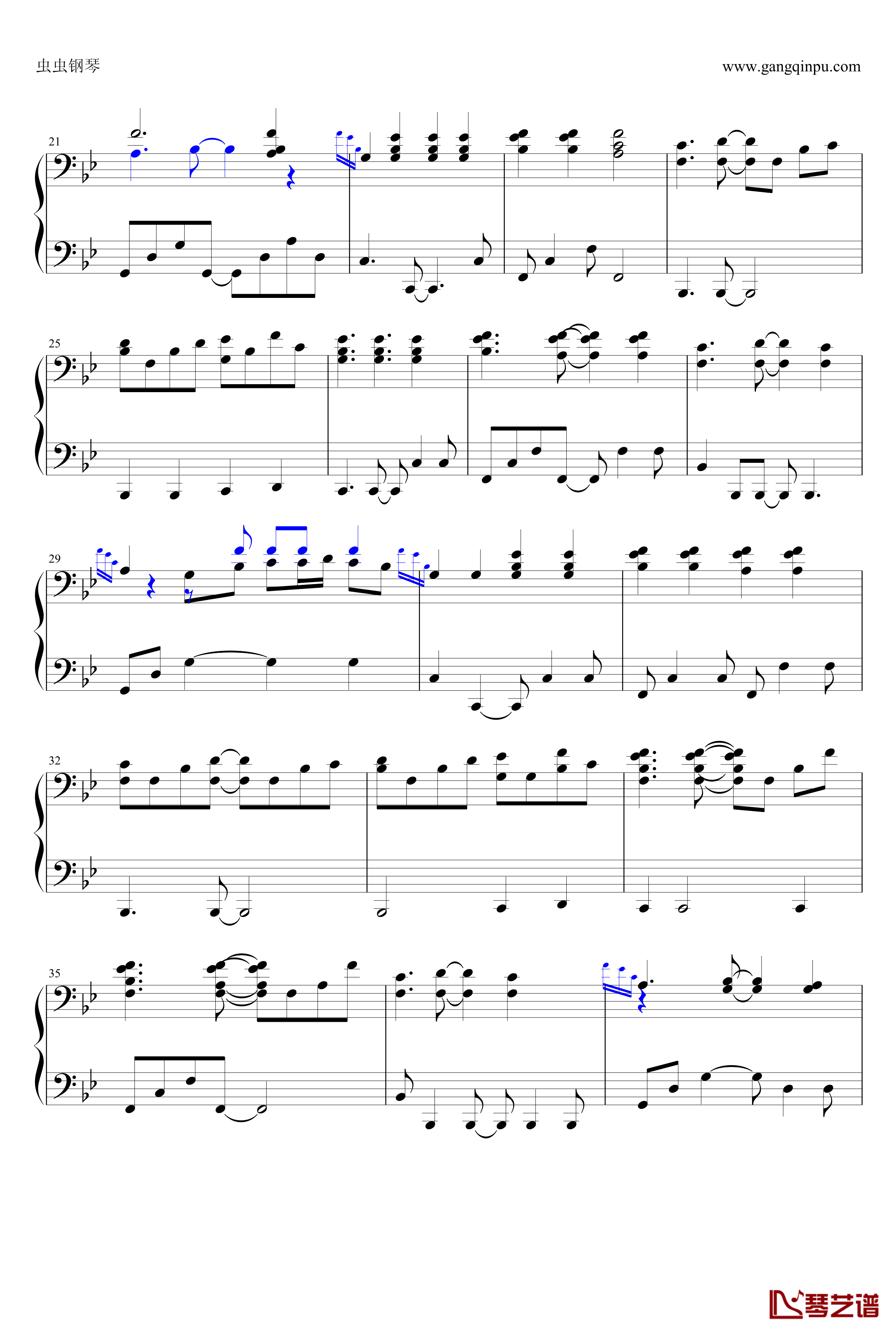 抛物线钢琴谱-蔡健雅-伴奏谱2