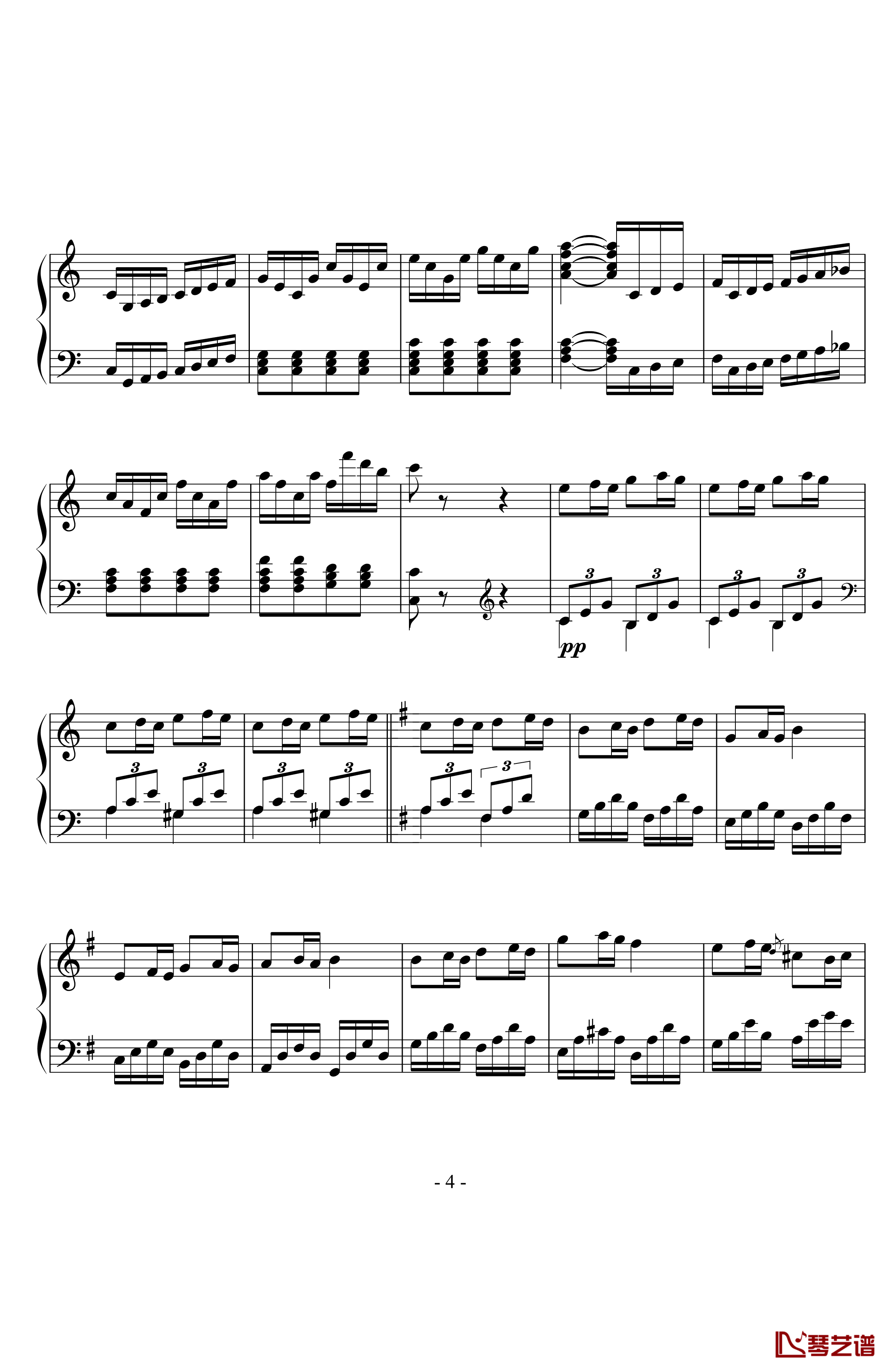 贝多芬第25奏鸣曲第三乐章钢琴谱-贝多芬4