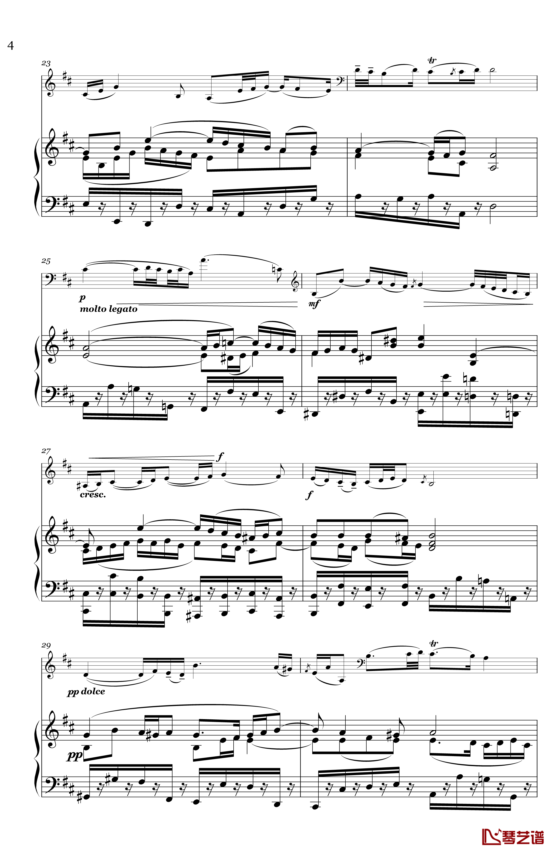 G弦之歌钢琴谱-巴赫-P.E.Bach4