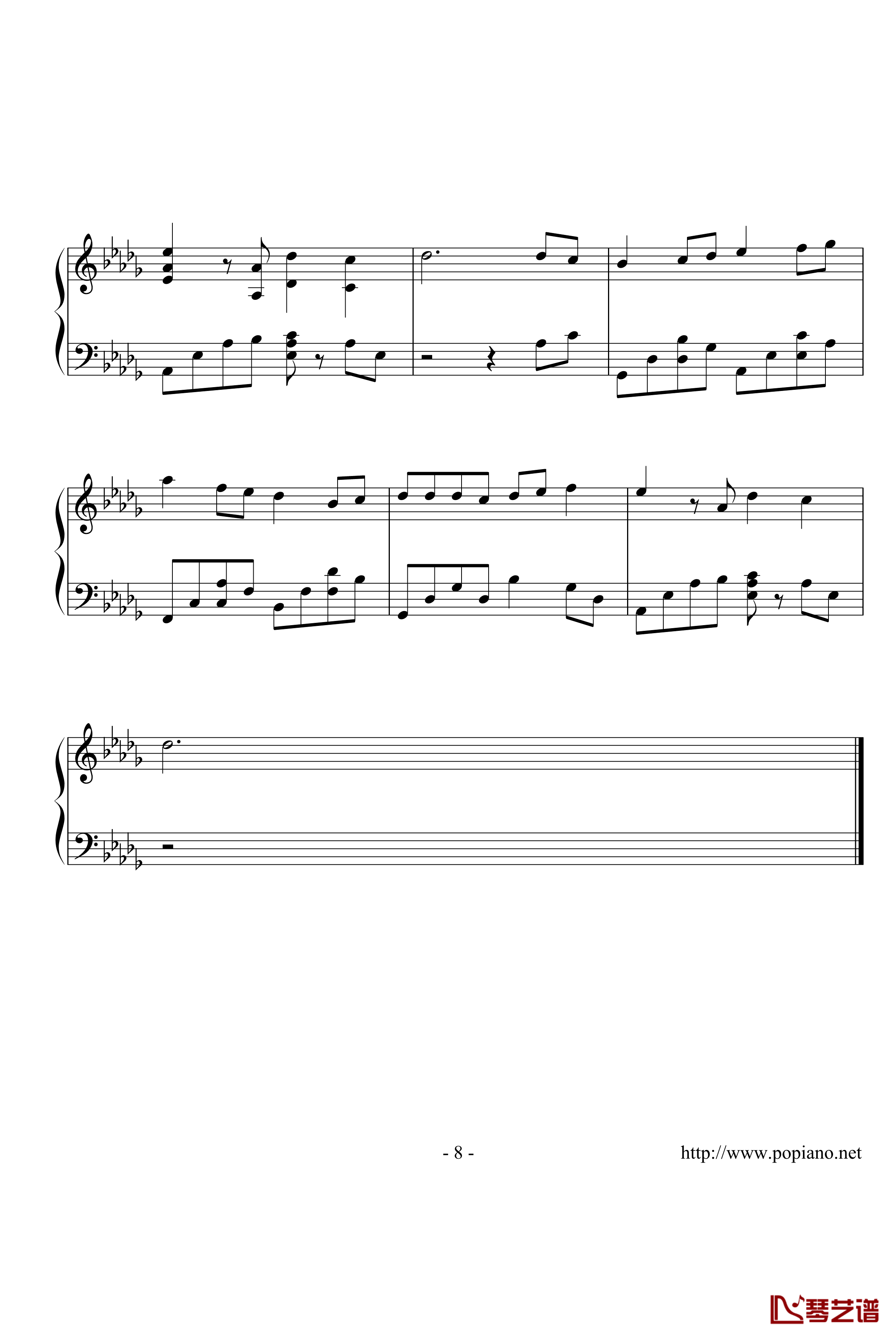 棉花糖钢琴谱-演奏版-至上励合8