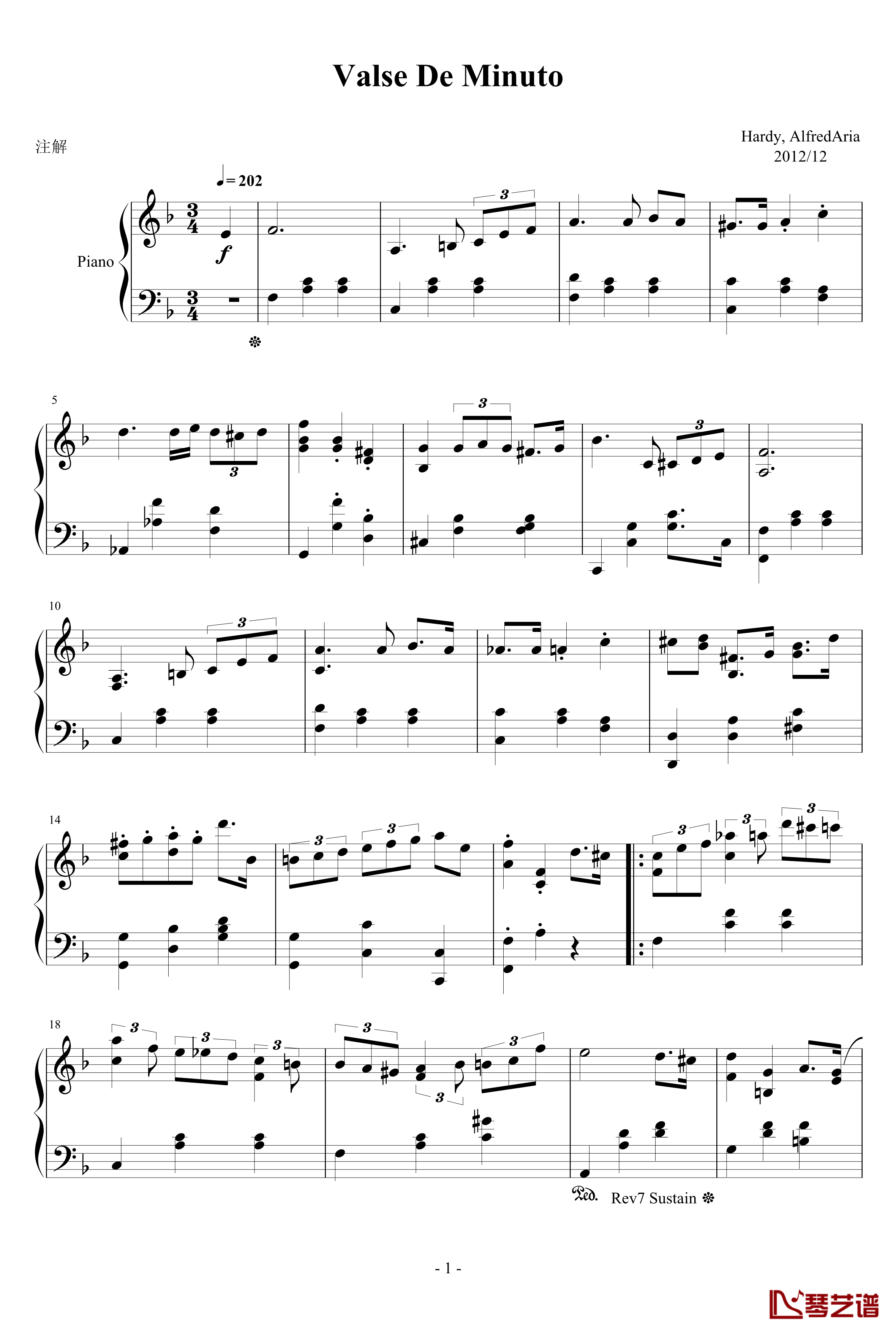 Valse De Minuto钢琴谱-AlfredAria1