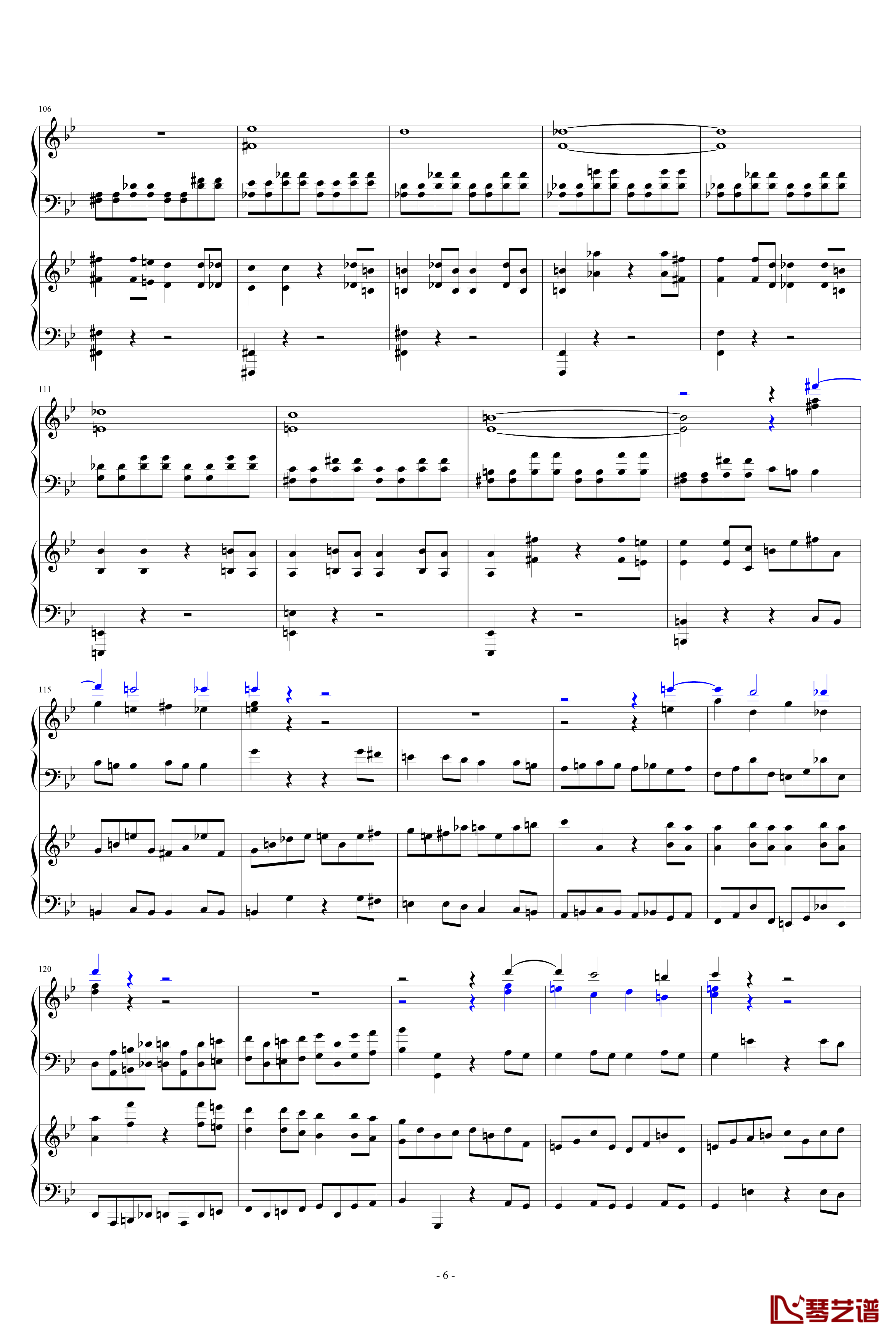 第四十号交响曲第一乐章钢琴谱-双钢琴-莫扎特6