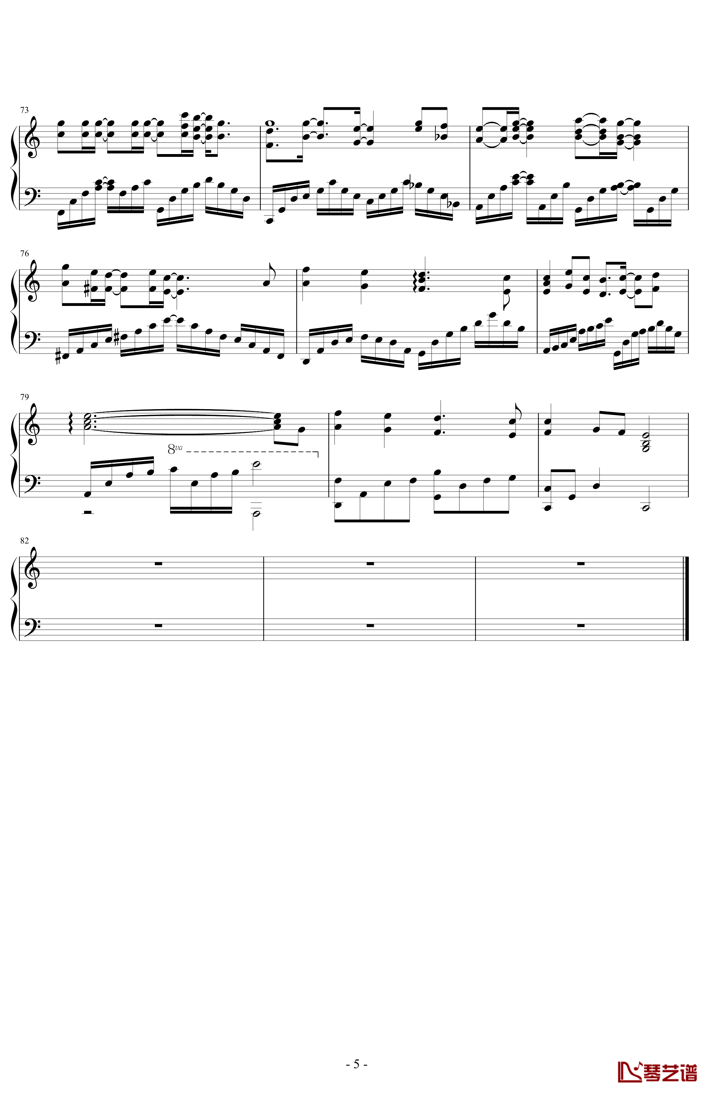 背叛钢琴谱-曹格5