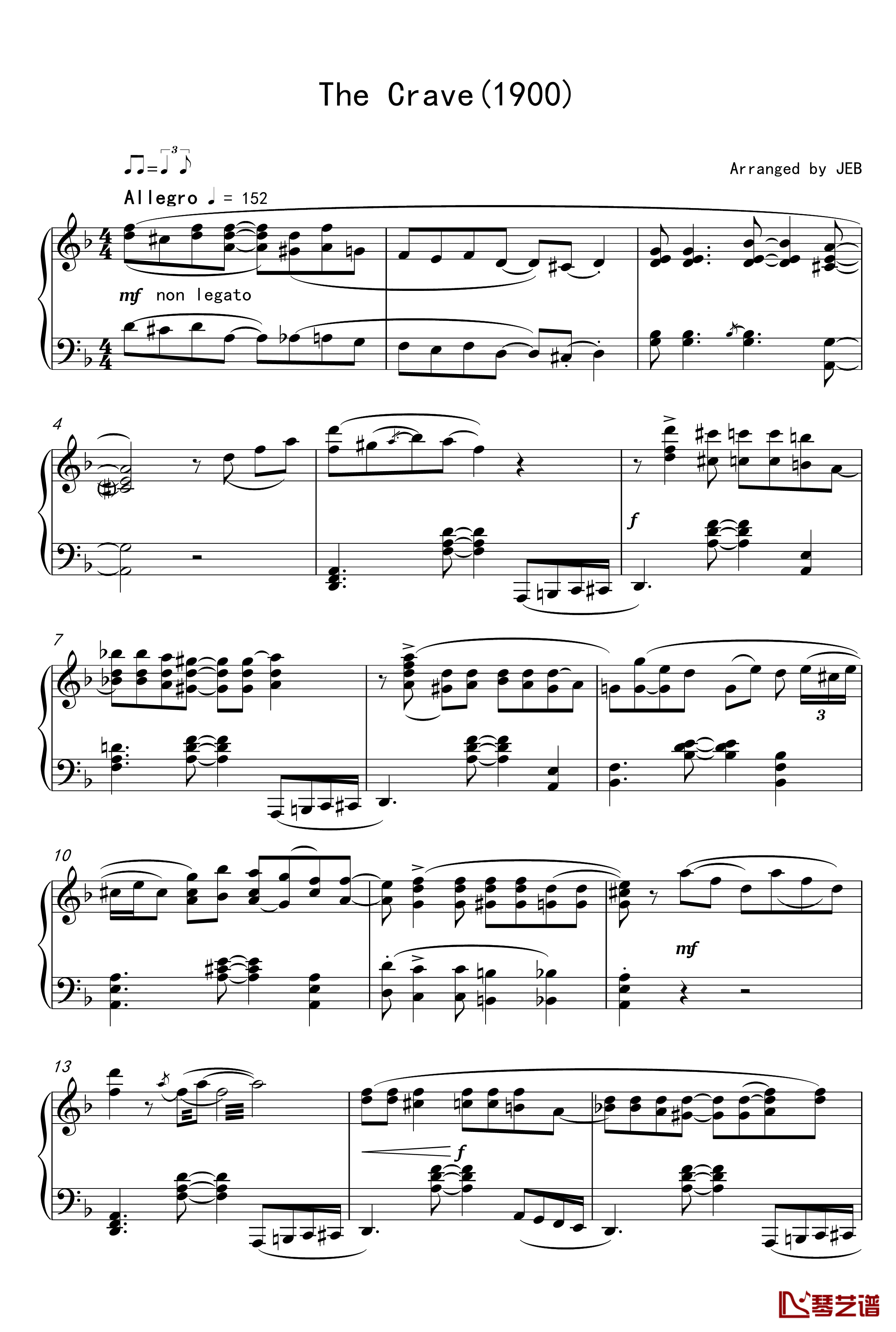 The Crave 1900版钢琴谱-原版-海上钢琴师1