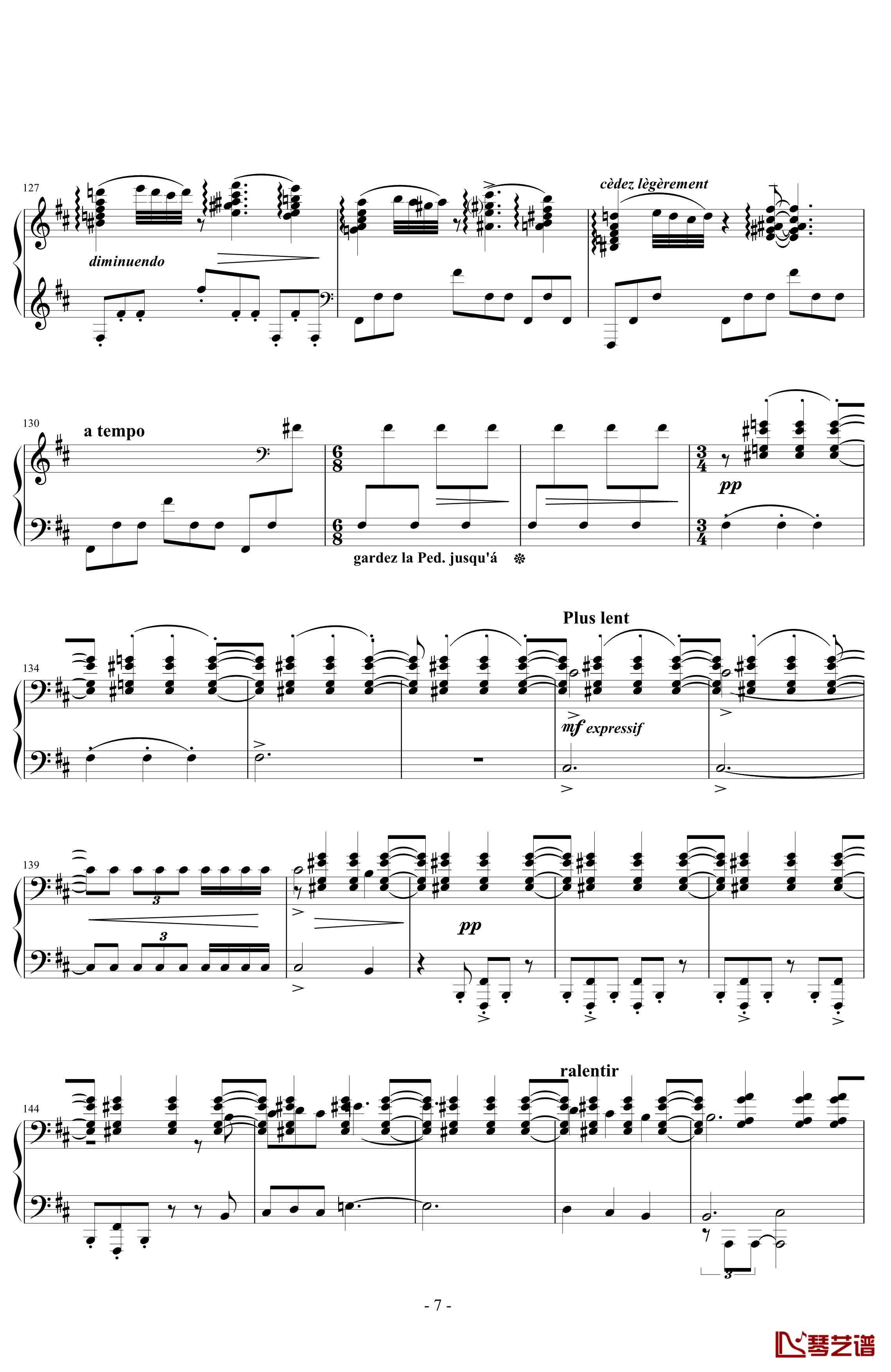 丑角的晨歌钢琴谱-组曲第4首-拉威尔-Ravel7