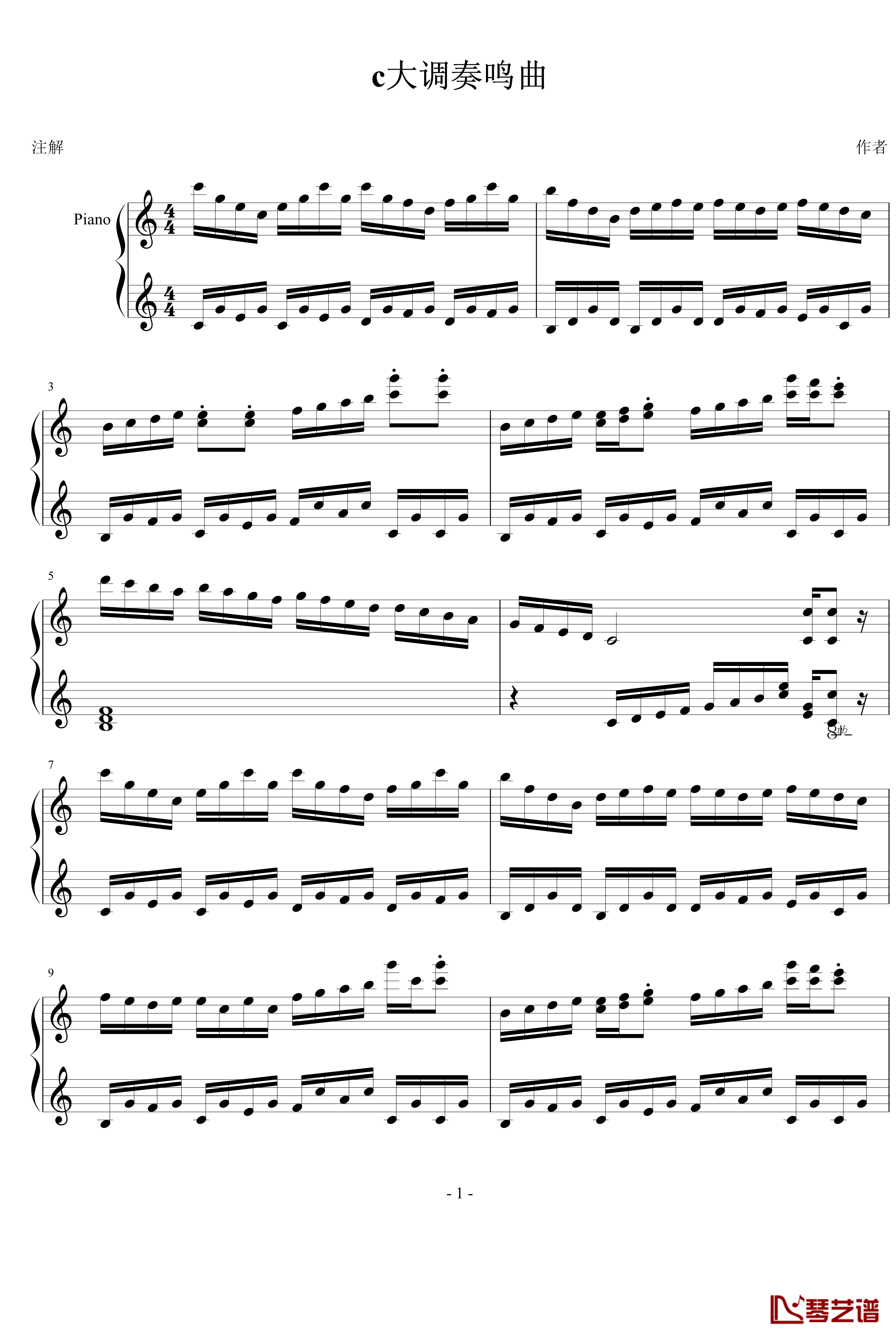 c大调奏鸣曲钢琴谱-尼柯1
