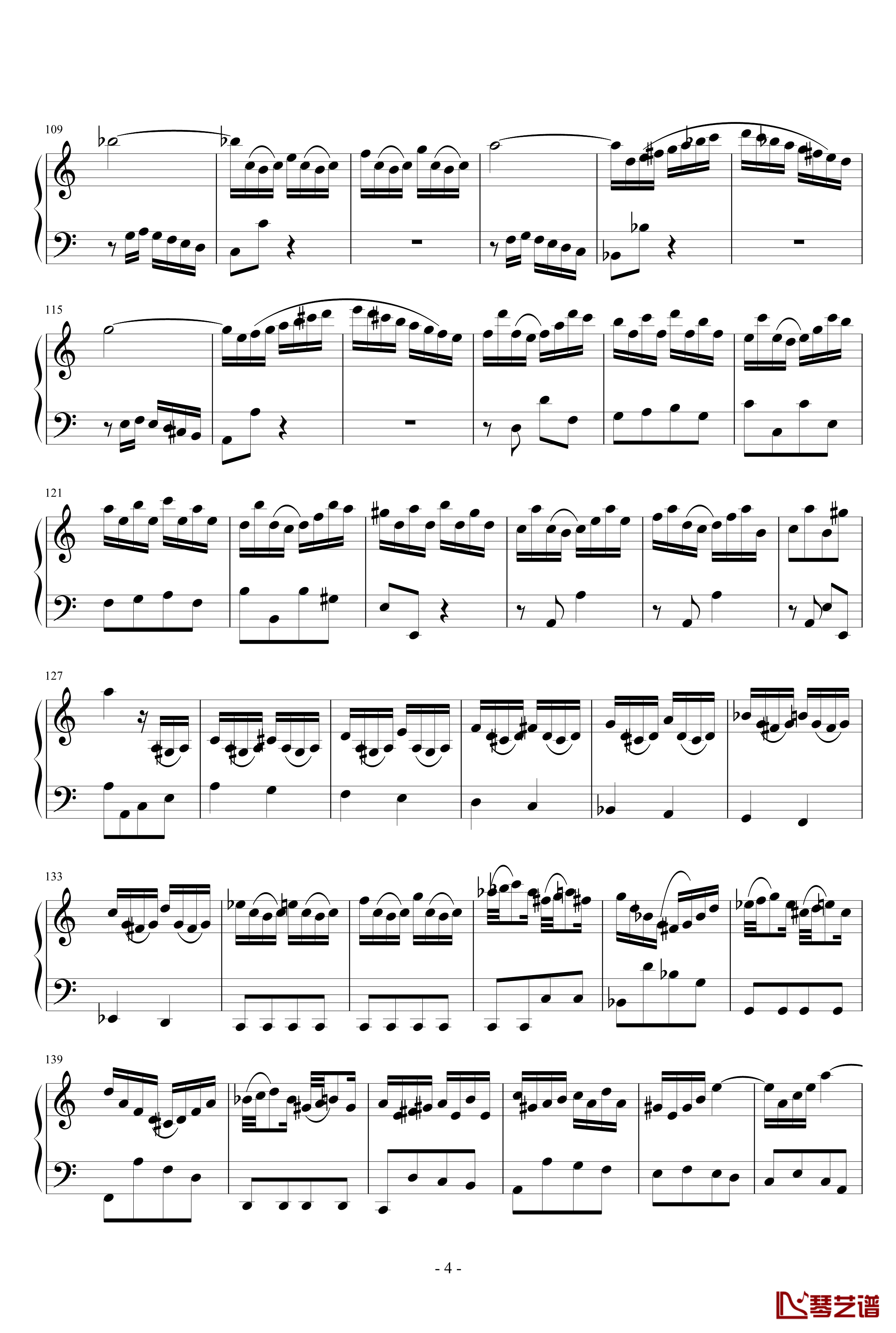 a小调小提琴协奏曲钢琴谱-第一乐章-巴哈-Bach, Johann Sebastian4