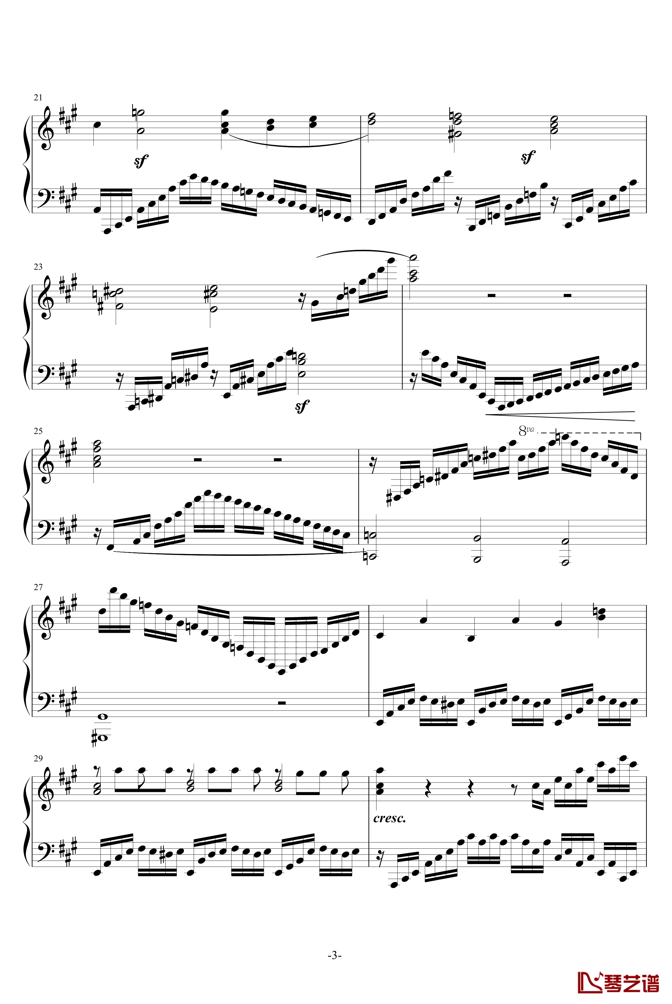 克列门蒂练习曲之第7首钢琴谱-克来门蒂3