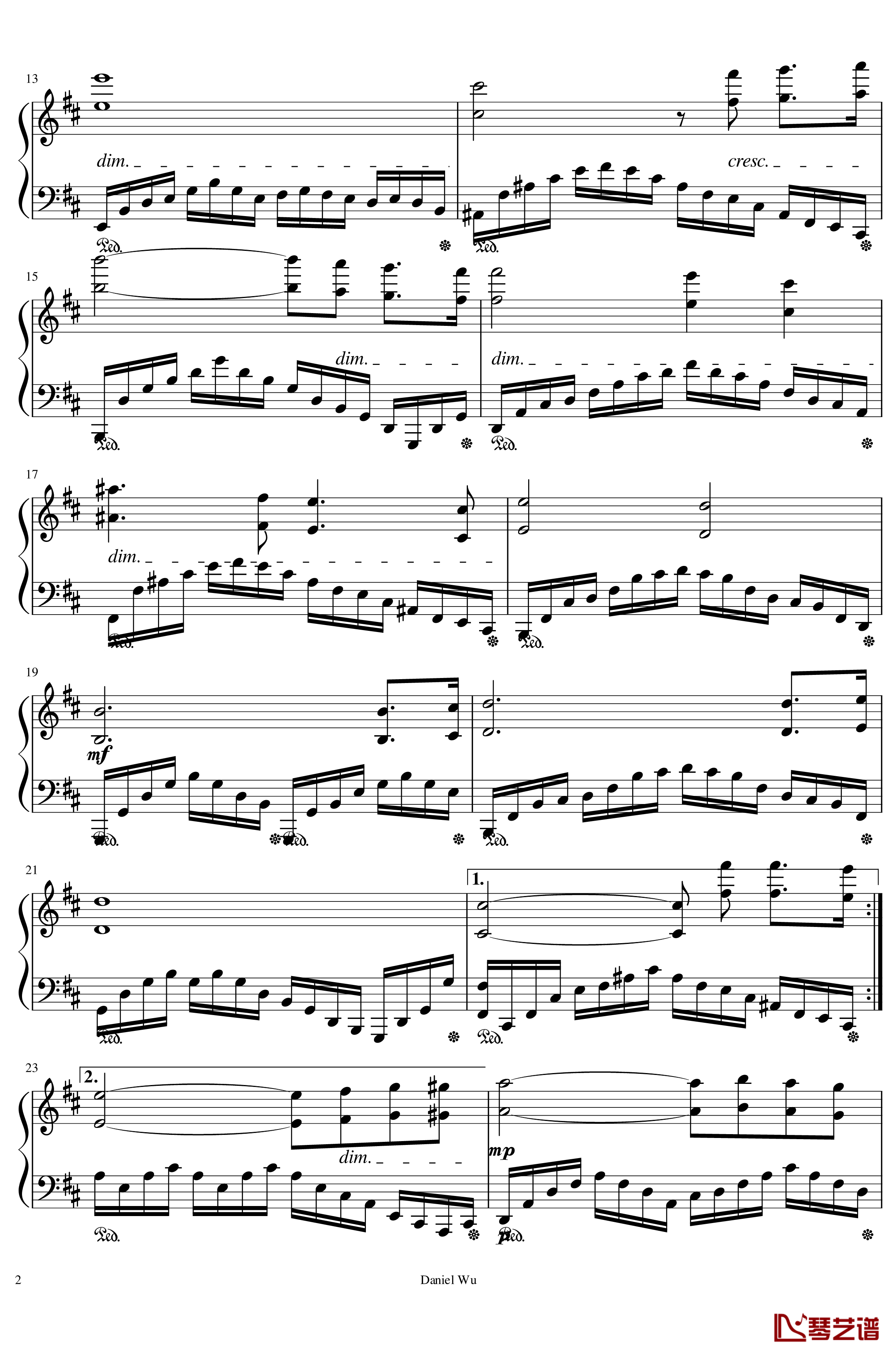 b小调练习曲钢琴谱-DanielInC2