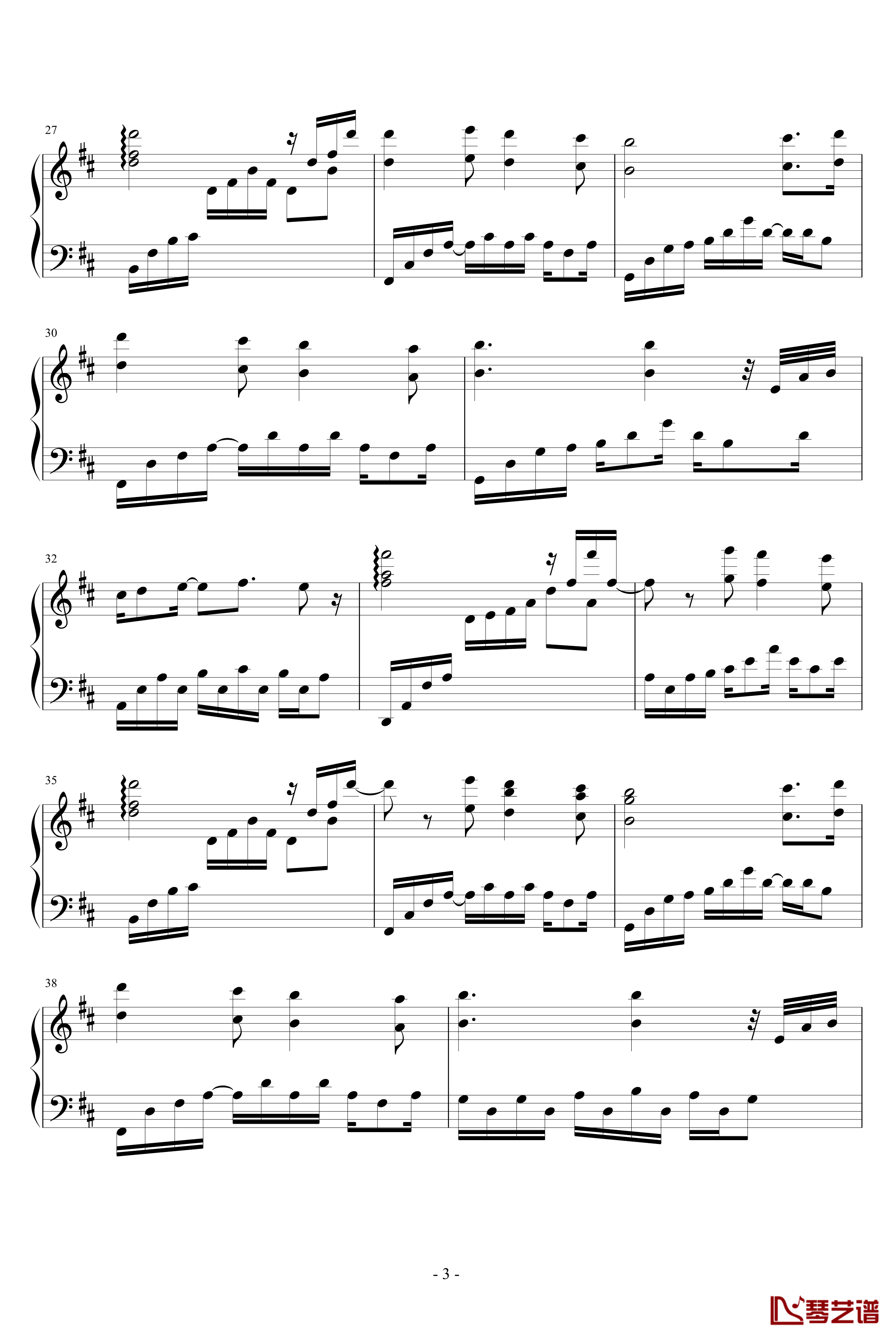 Jeffrey Michael版节选钢琴谱-D大调卡农-帕赫贝尔-Pachelbel3