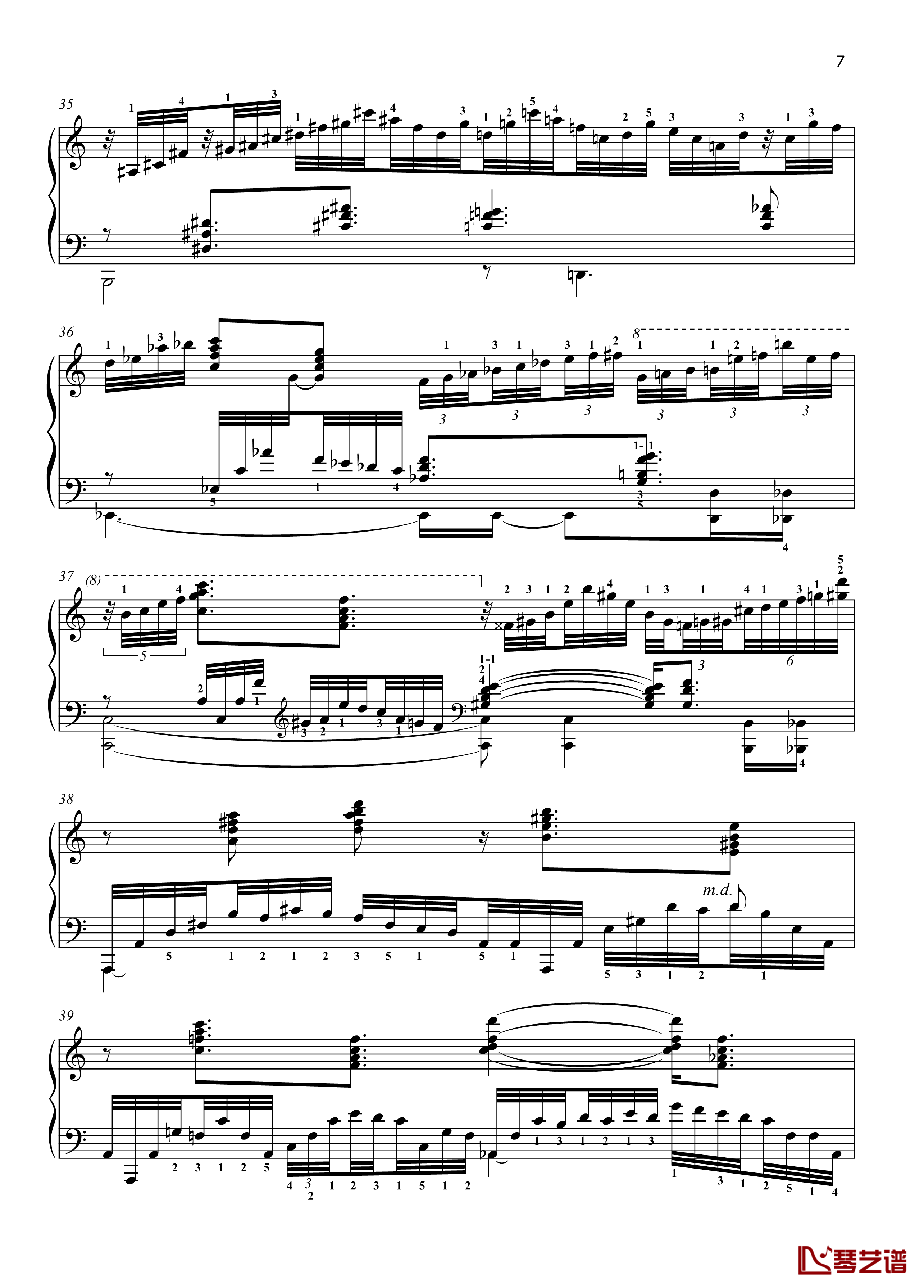 No. 4. Reminiscence钢琴谱-带指法-八首音乐会练习曲  Eight Concert ?tudes Op 40 - -爵士-尼古拉·凯帕斯汀7