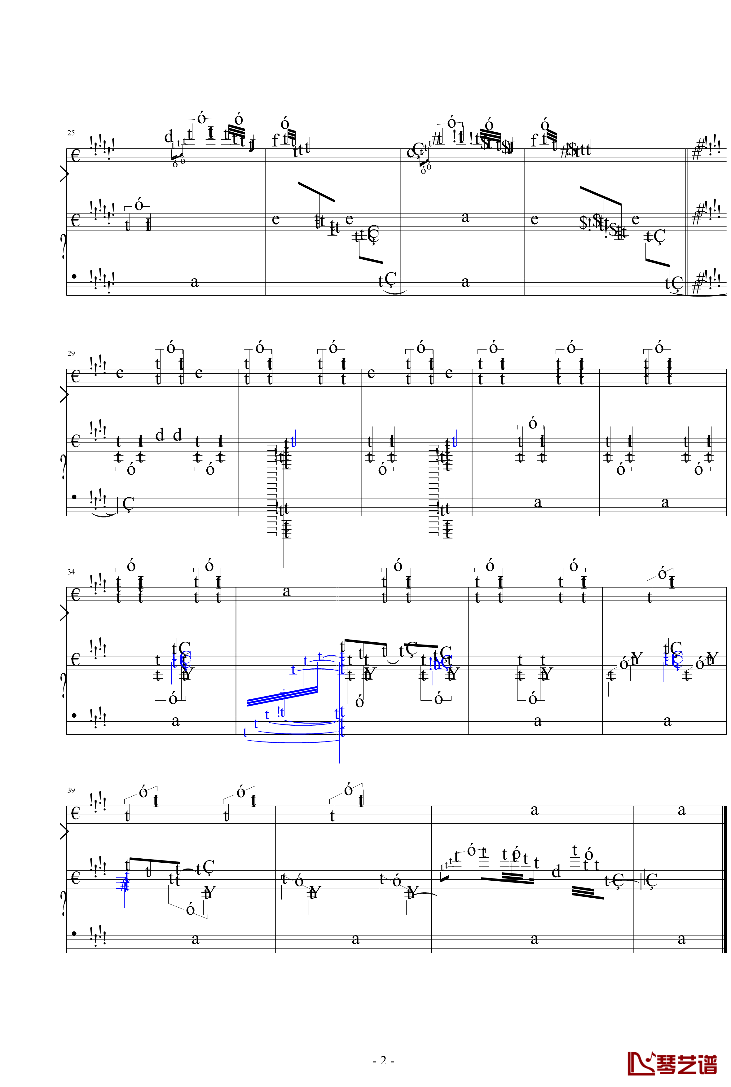 苏菲的梦境钢琴谱-消失与对位法-升c小调2