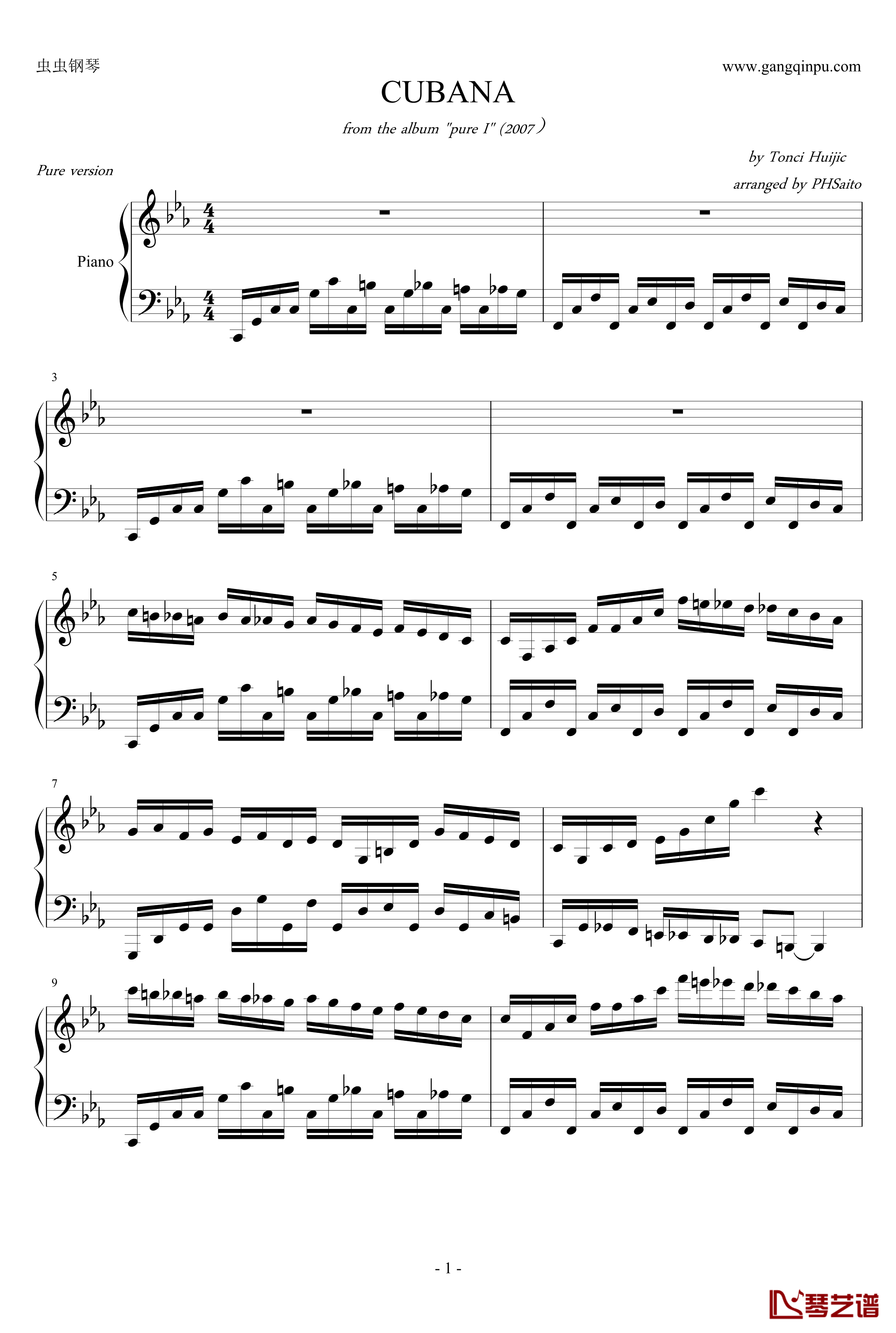 古巴pure版钢琴谱-来自绝版专辑pure-马克西姆-Maksim·Mrvica1