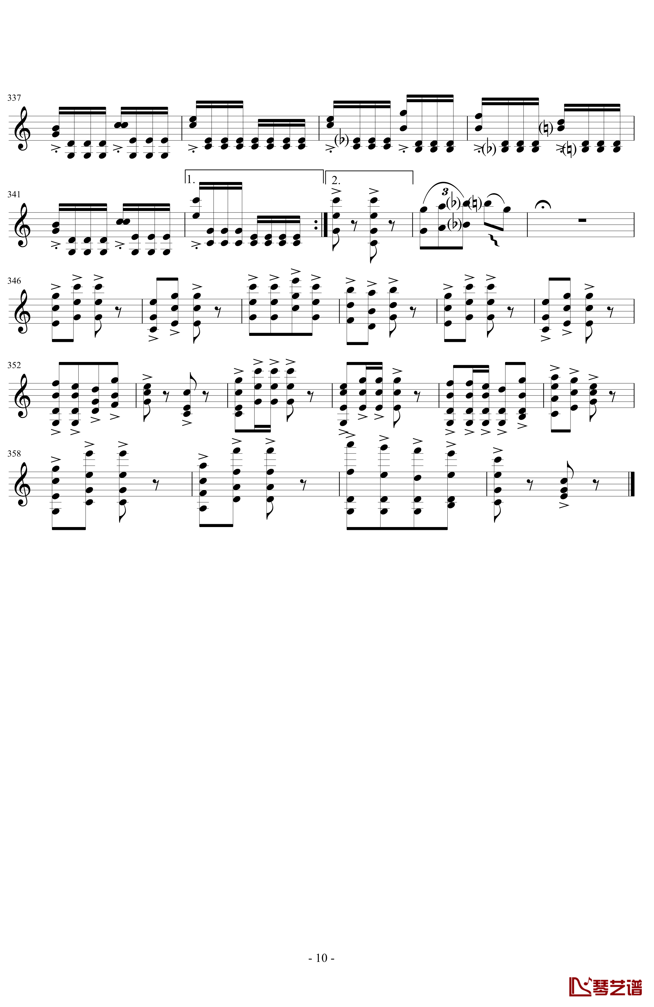 莫扎特主题炫技变奏曲钢琴谱-小提琴版-莫扎特10