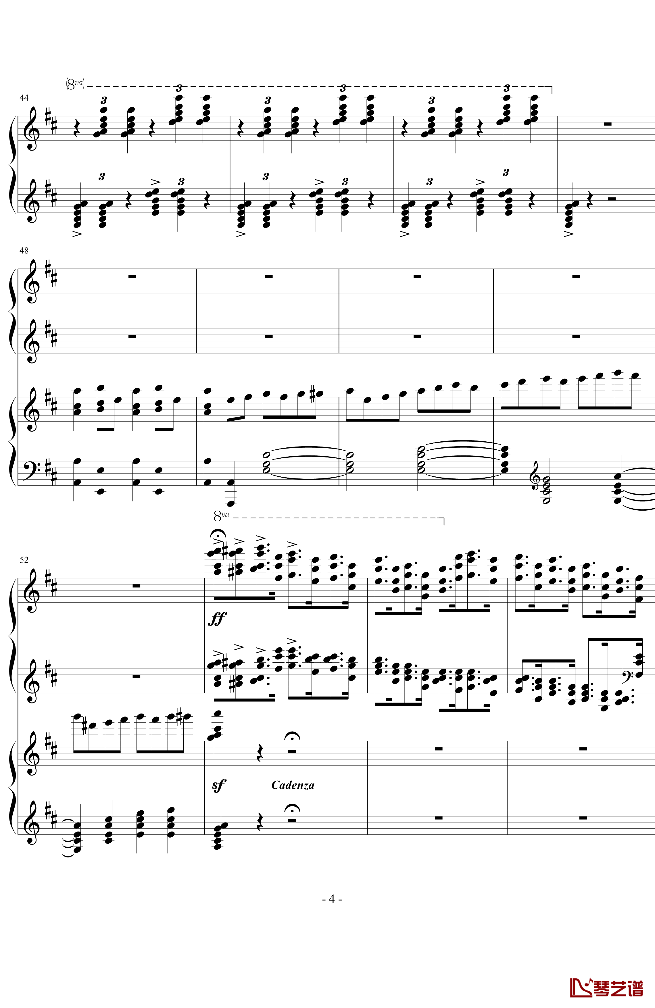 第三钢琴协奏曲第三乐章*片段钢琴谱-拉赫马尼若夫4