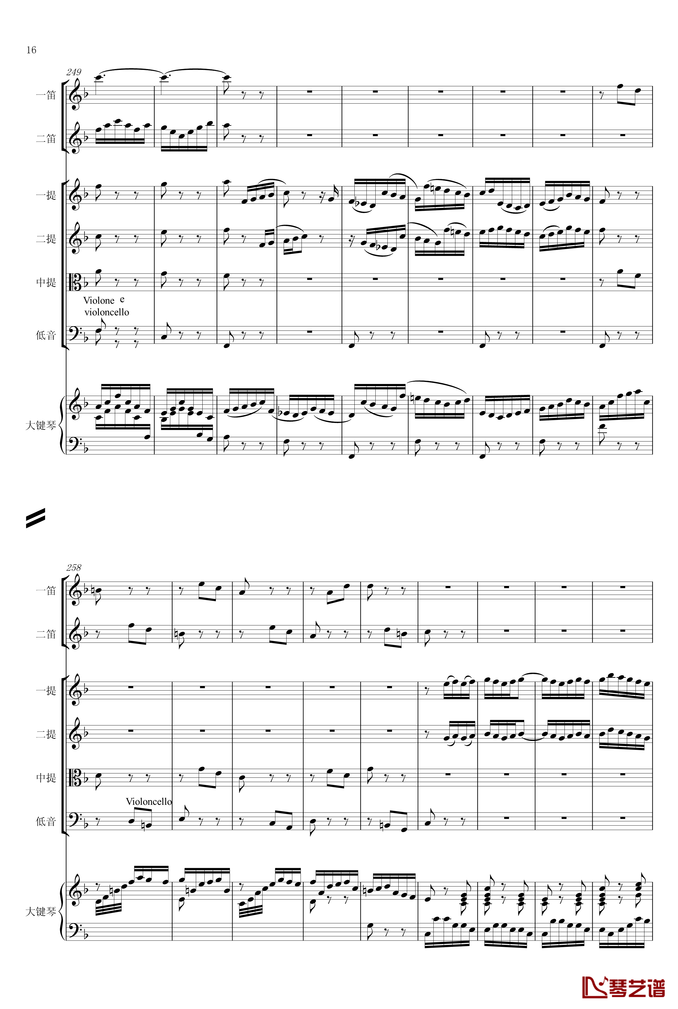 F大调第六号钢琴协奏曲钢琴谱-第一乐章-巴哈-Bach, Johann Sebastian16