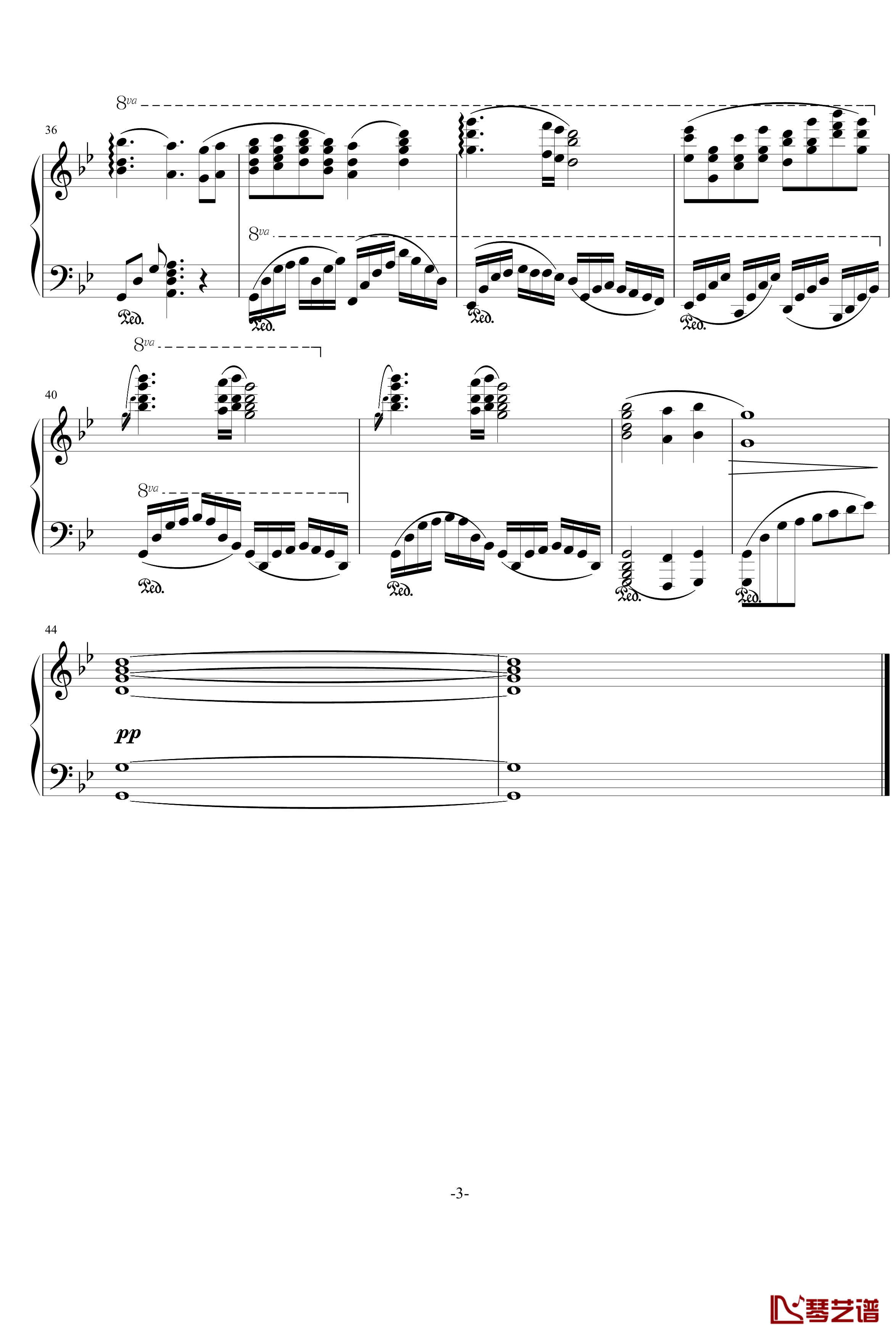 C小调的悲伤钢琴谱-LTBlue3