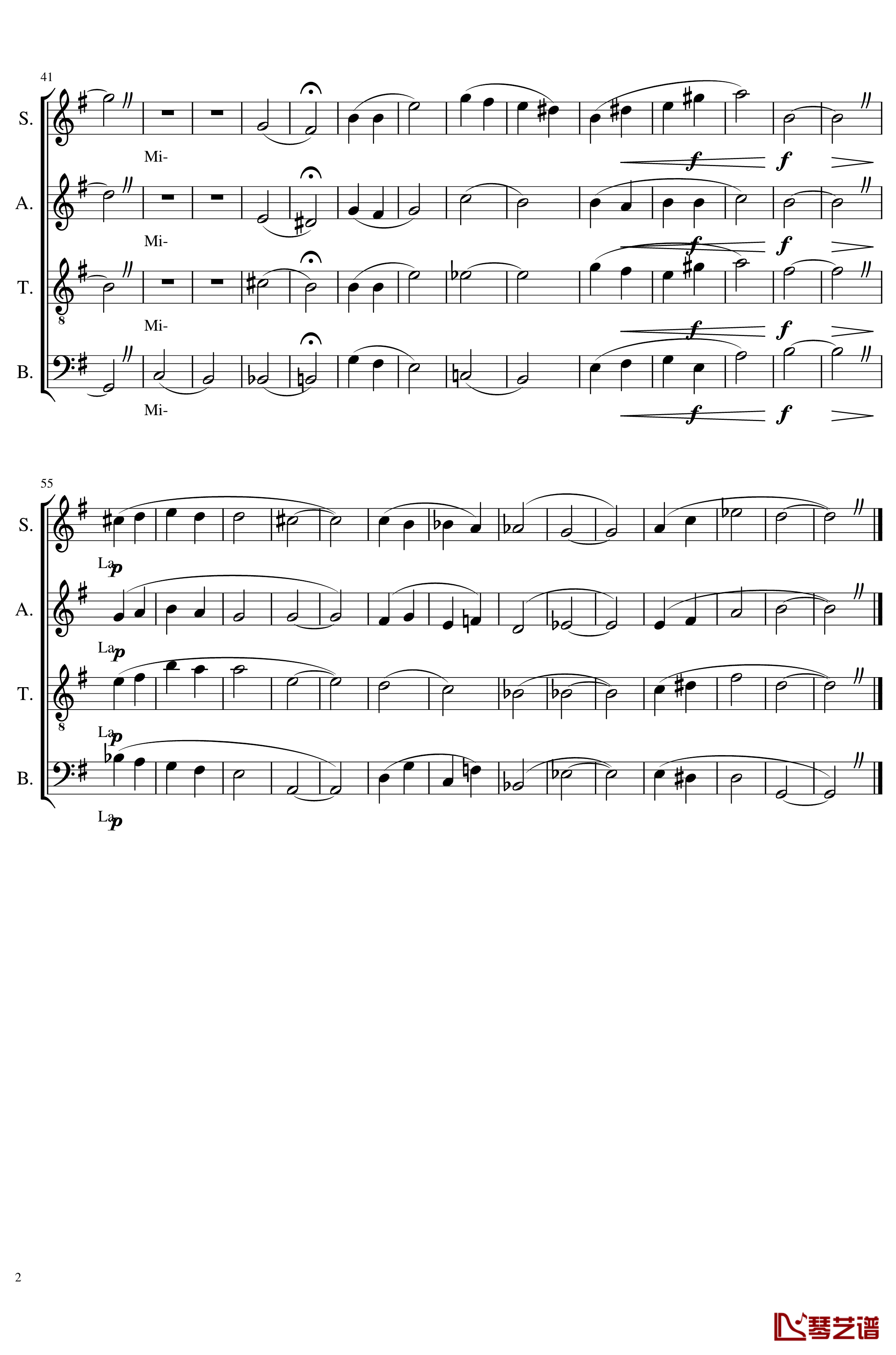 SATB Vocalise钢琴谱-Op.unb-一个球2
