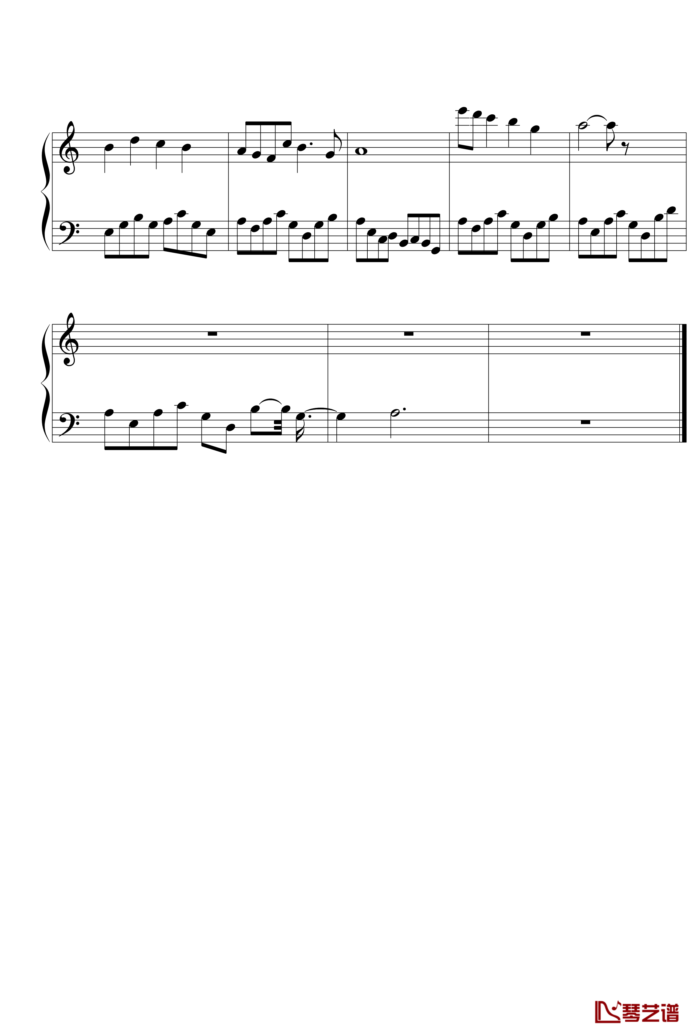 往逝钢琴谱-野变奏5