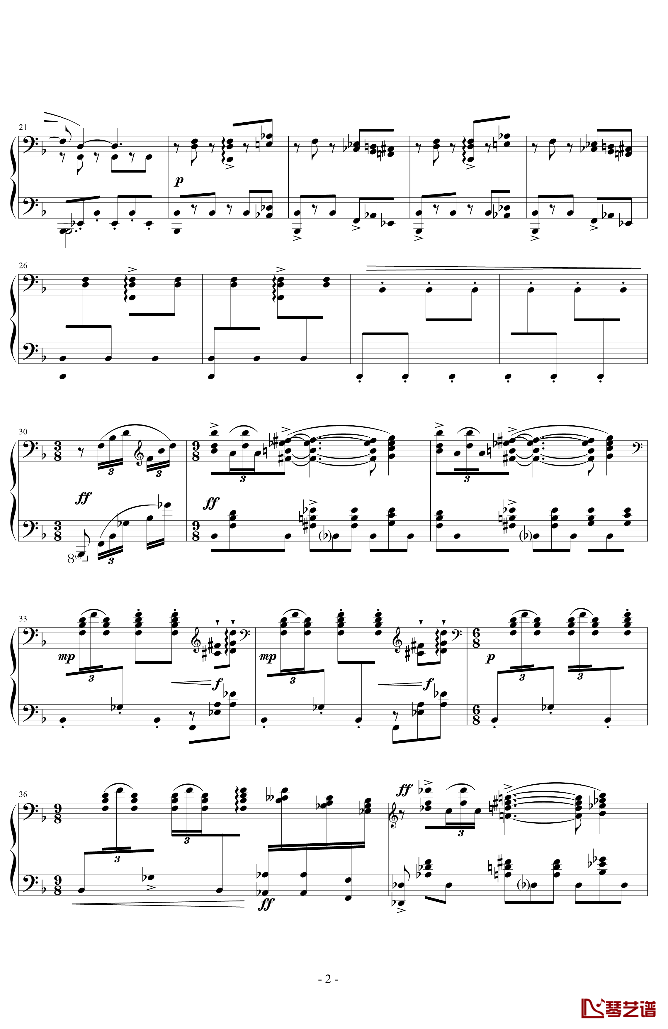 丑角的晨歌钢琴谱-组曲第4首-拉威尔-Ravel2