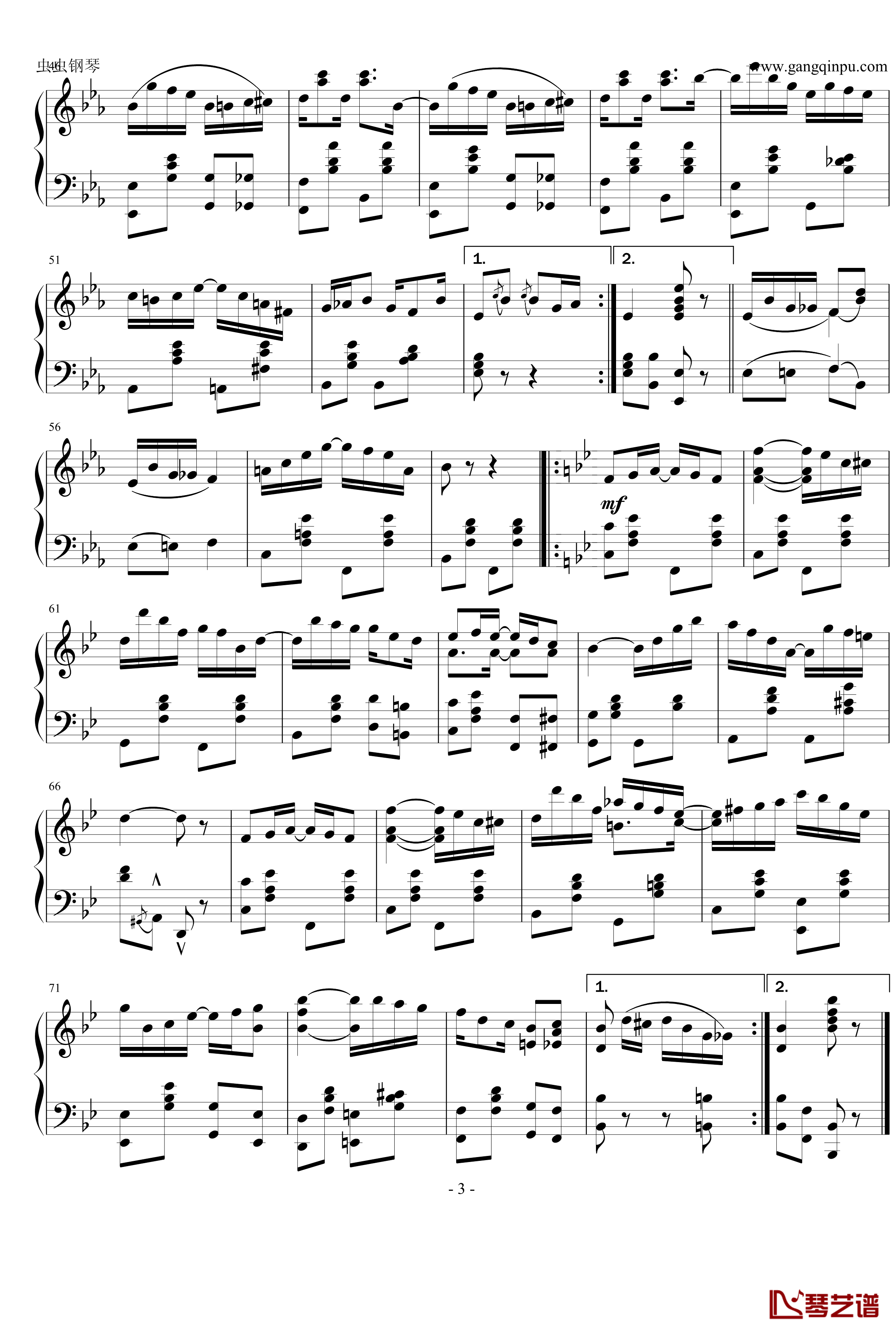 棕榈叶拉格钢琴谱-乔普林3