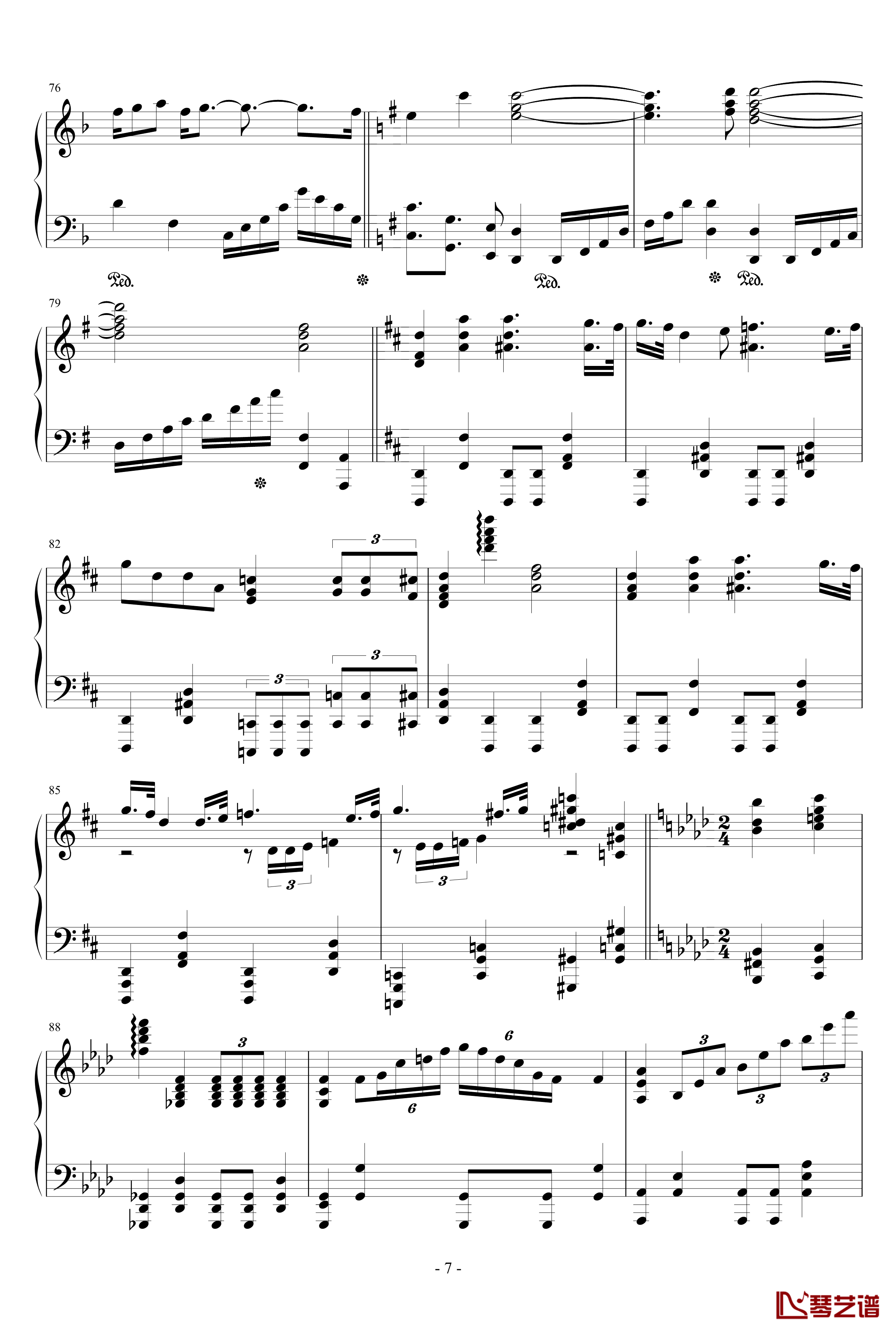 甲铁城的卡巴内利OP钢琴谱-完整版-泽野弘之7