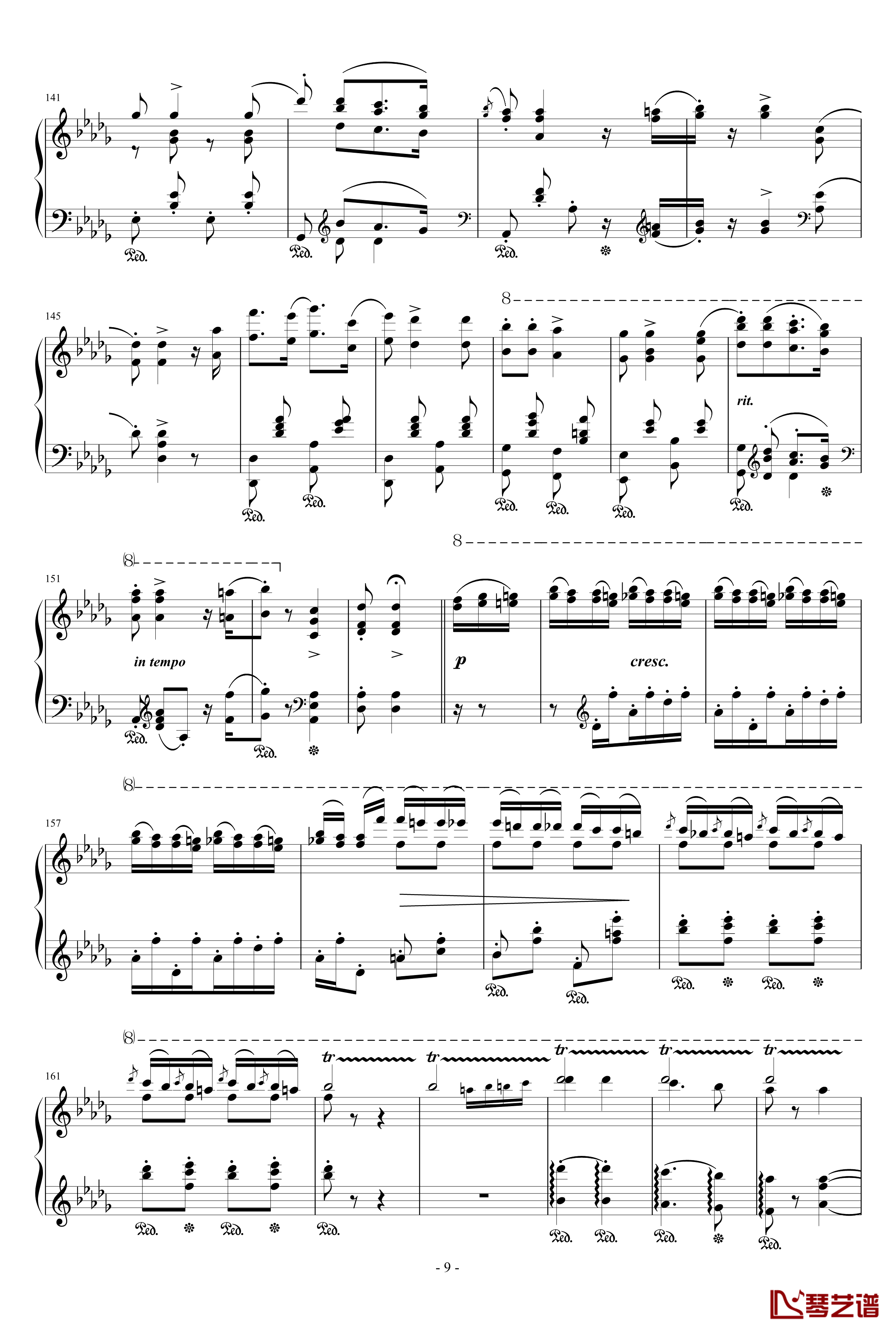 匈牙利狂想曲12号钢琴谱-著名的匈狂-李斯特9