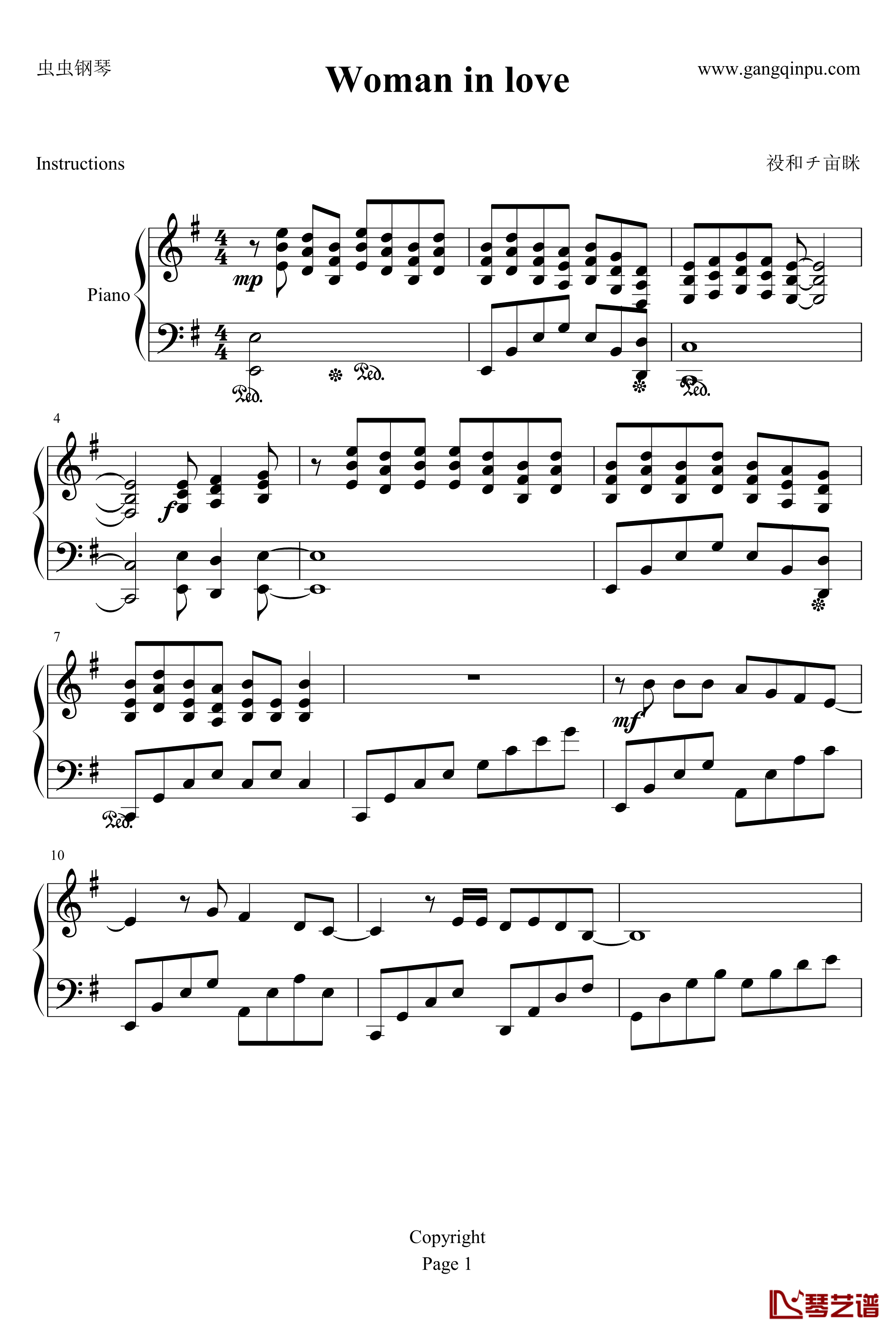 Woman in love钢琴谱-Richard Clayderman-克萊德曼1