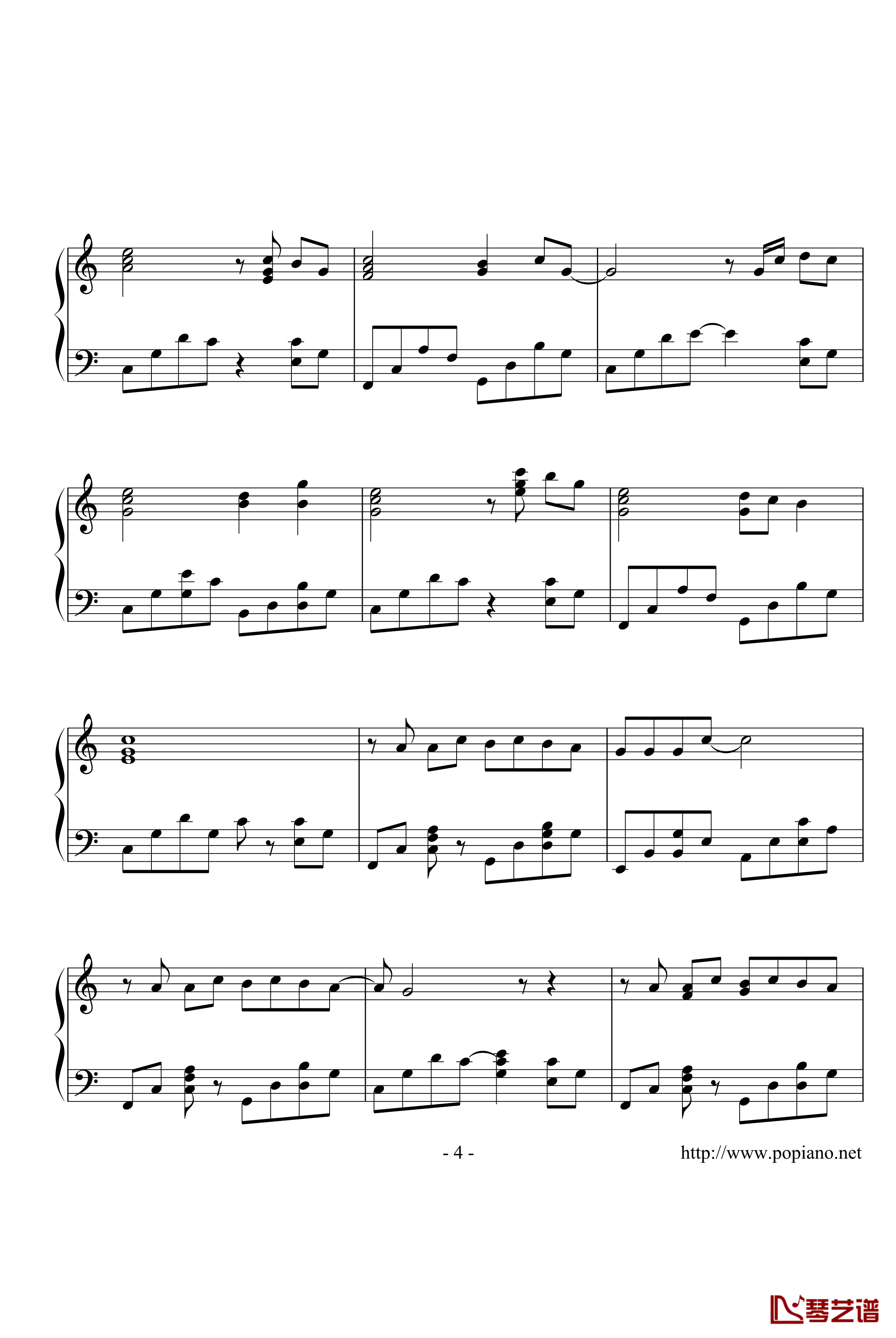 棉花糖钢琴谱-演奏版-至上励合4