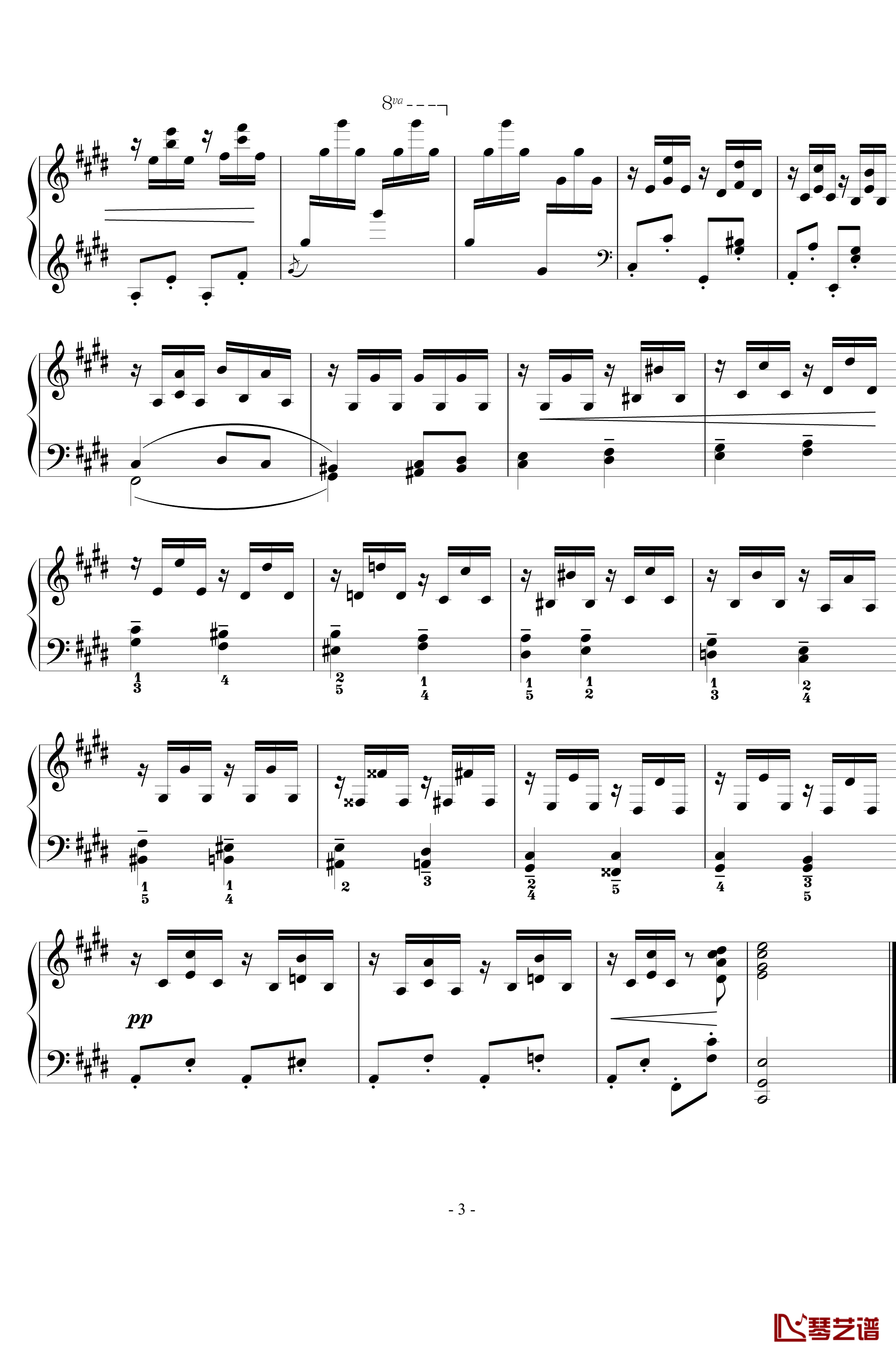 速写钢琴谱-Op.76  No.1-西贝柳斯3