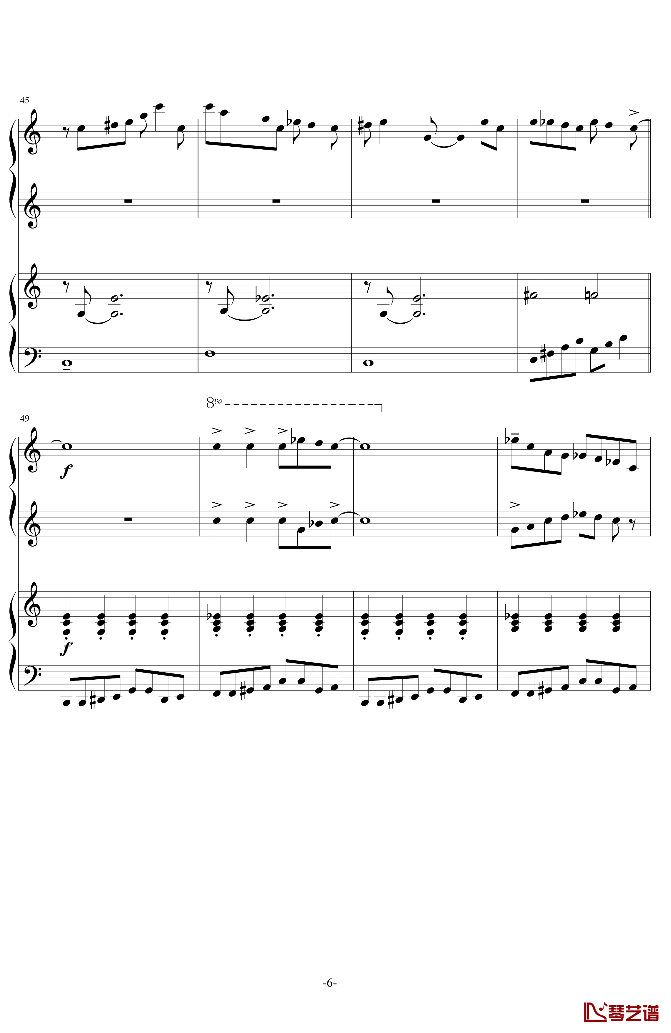 小蓝恰恰钢琴谱-戴维·赫勒韦尔6