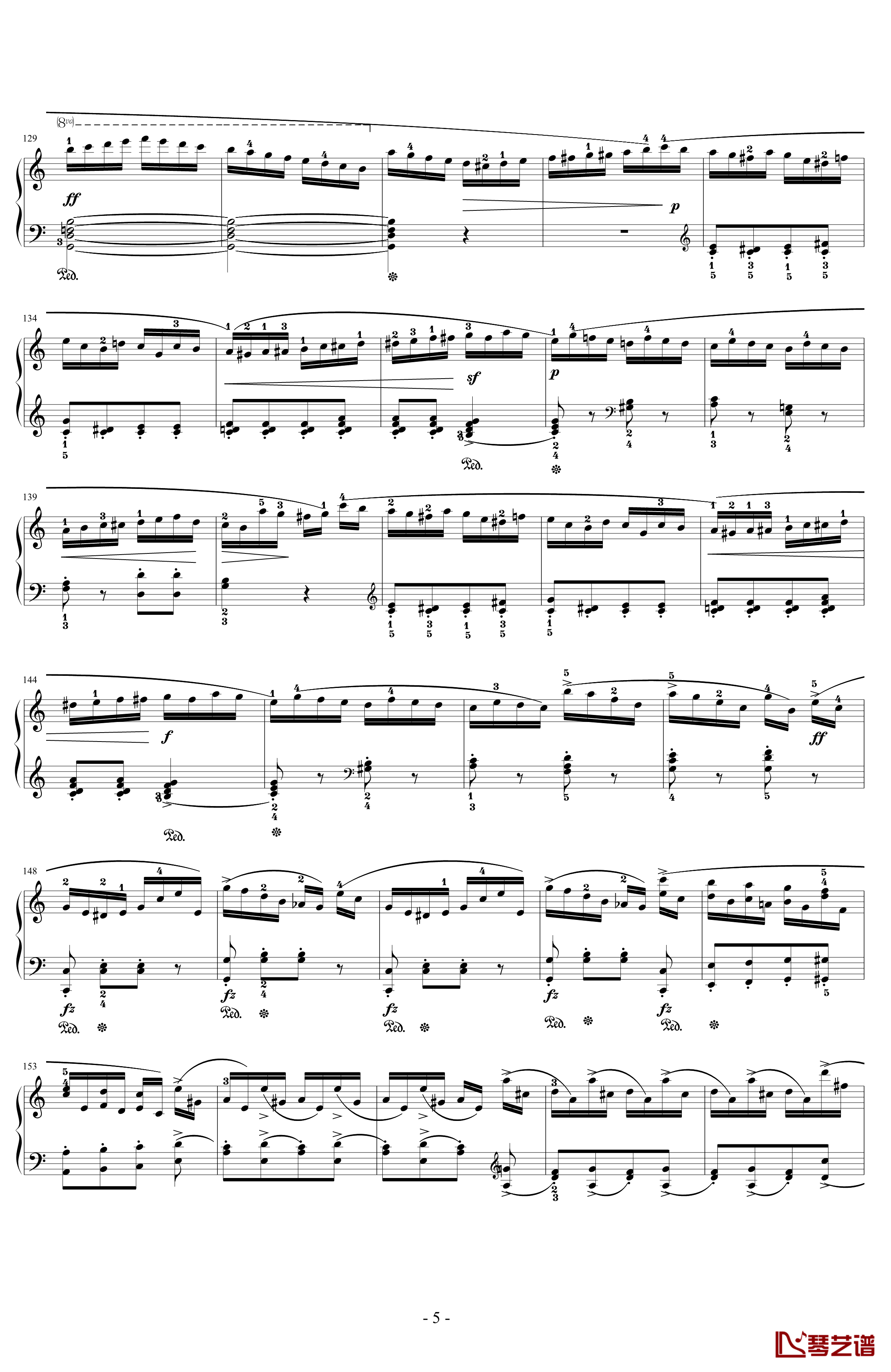 C大调第一钢琴奏鸣曲钢琴谱 Op.24 第四乐章 无穷动-韦伯5