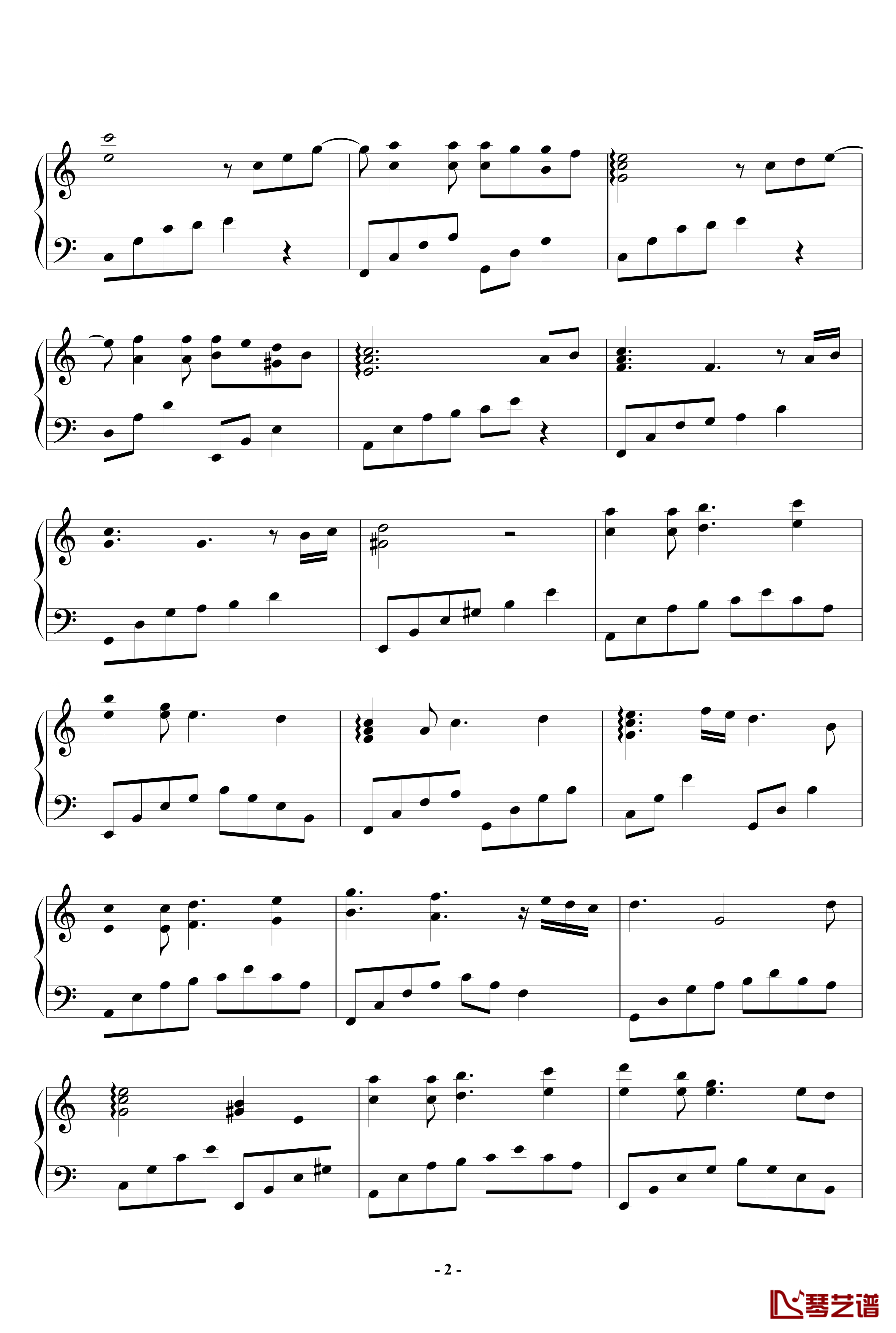 a小调前奏曲钢琴谱-黑白键卧龙2