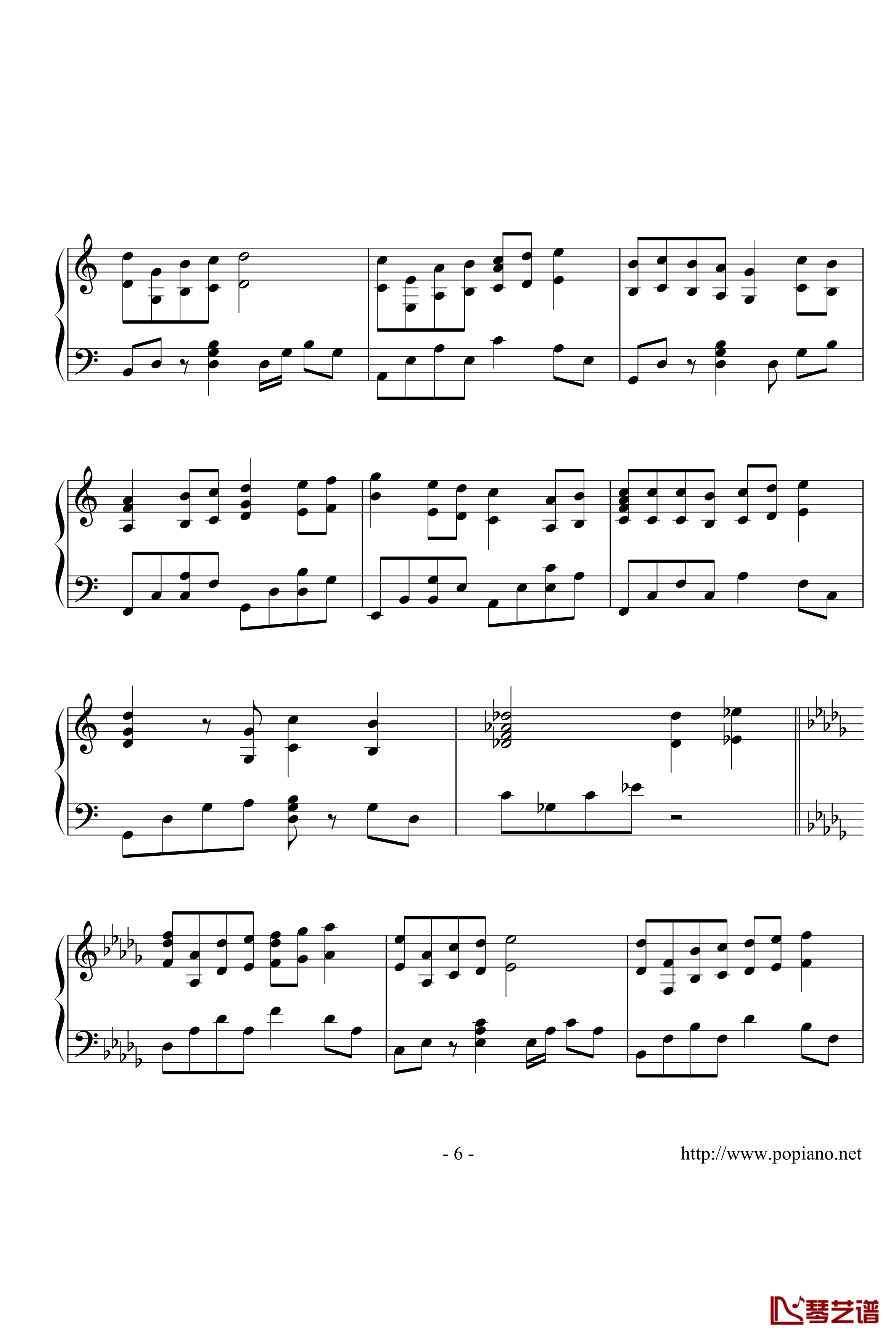 棉花糖钢琴谱-演奏版-至上励合6