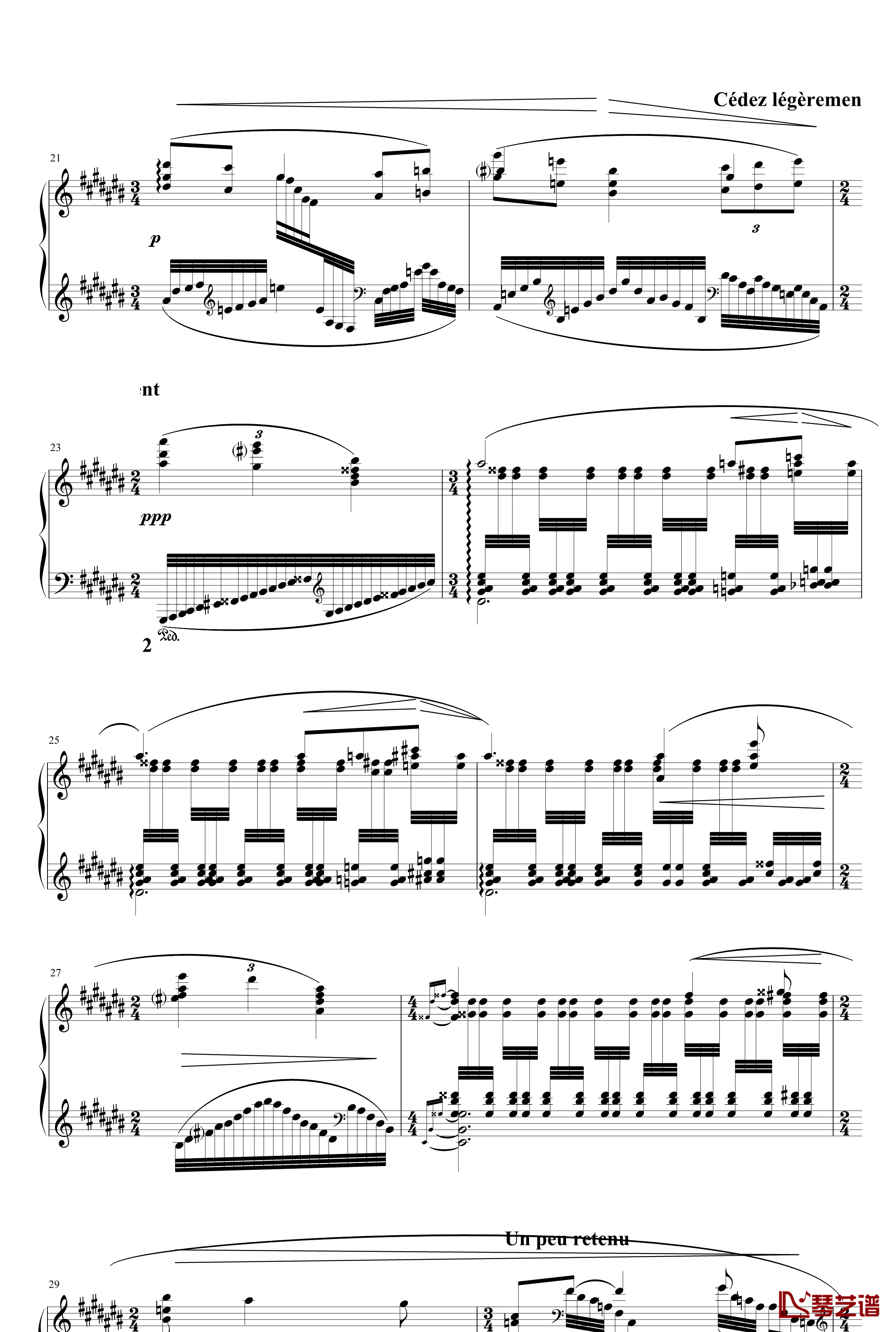 水妖钢琴谱-改良版-拉威尔-Ravel3