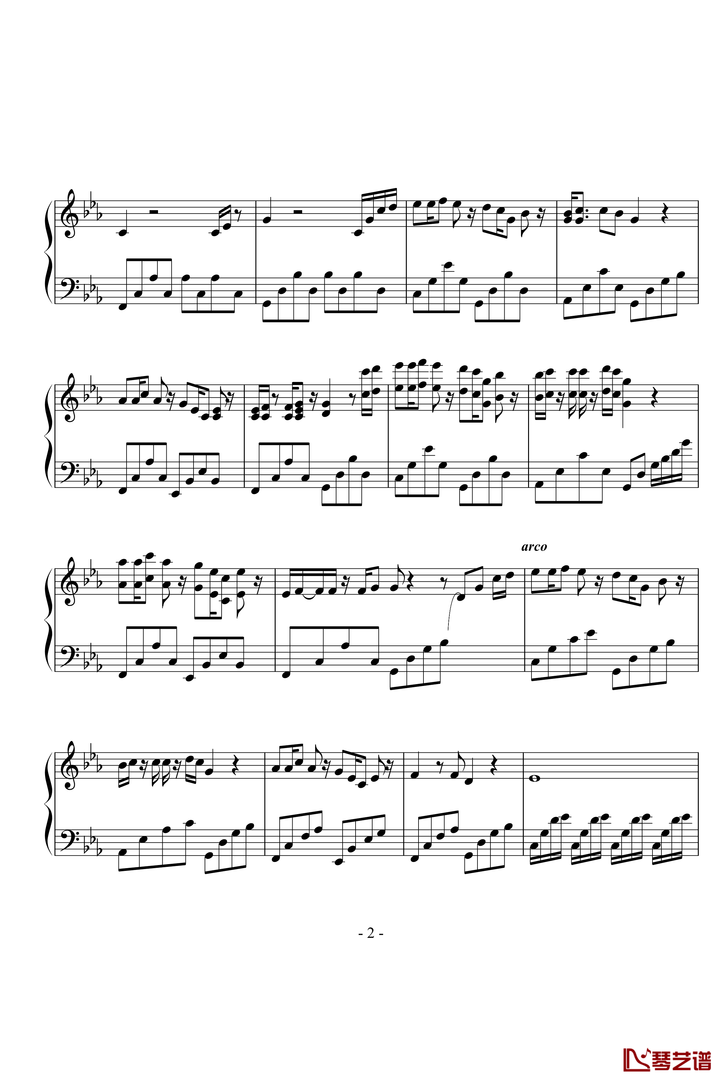 爱的旋律第一章海钢琴谱-延音修改-c4713137102