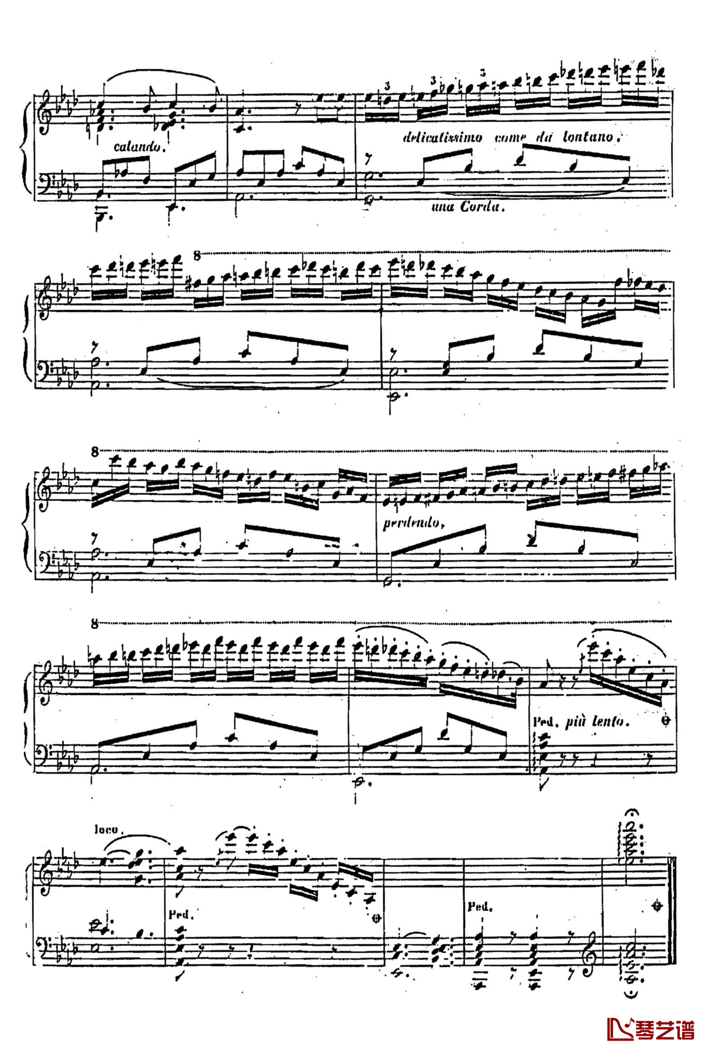 降A大调无词歌Op.795 No.1钢琴谱-车尔尼-Czerny4