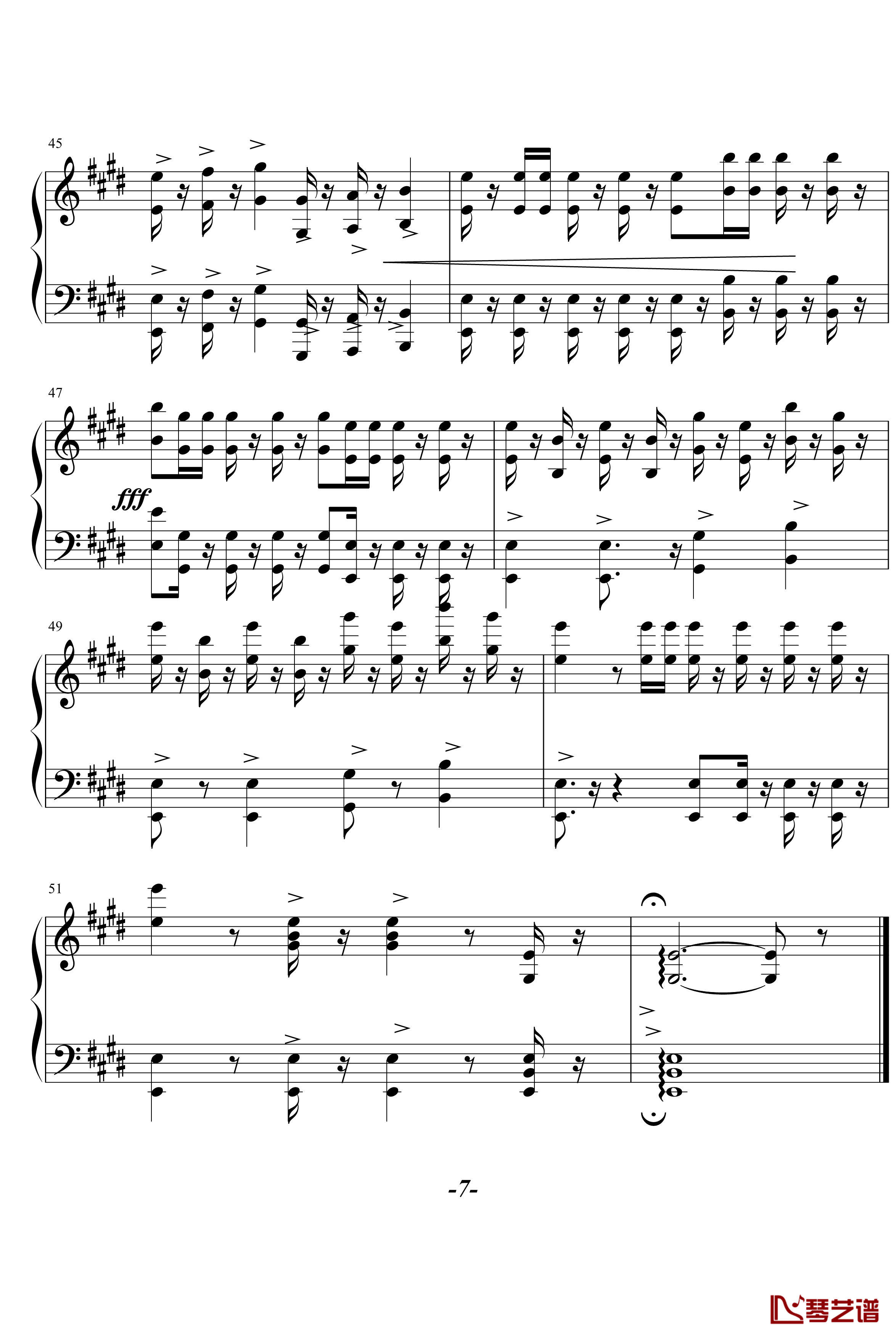 威廉退尔序曲钢琴谱-罗西尼7