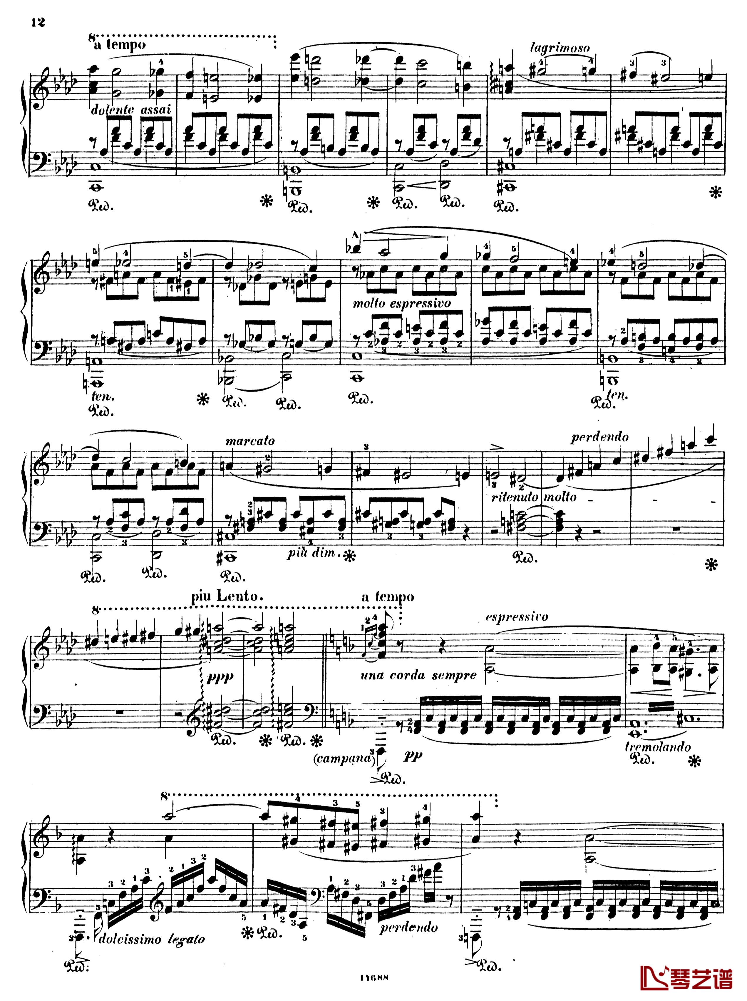 塔索的丧葬凯旋S.517钢琴谱-李斯特12