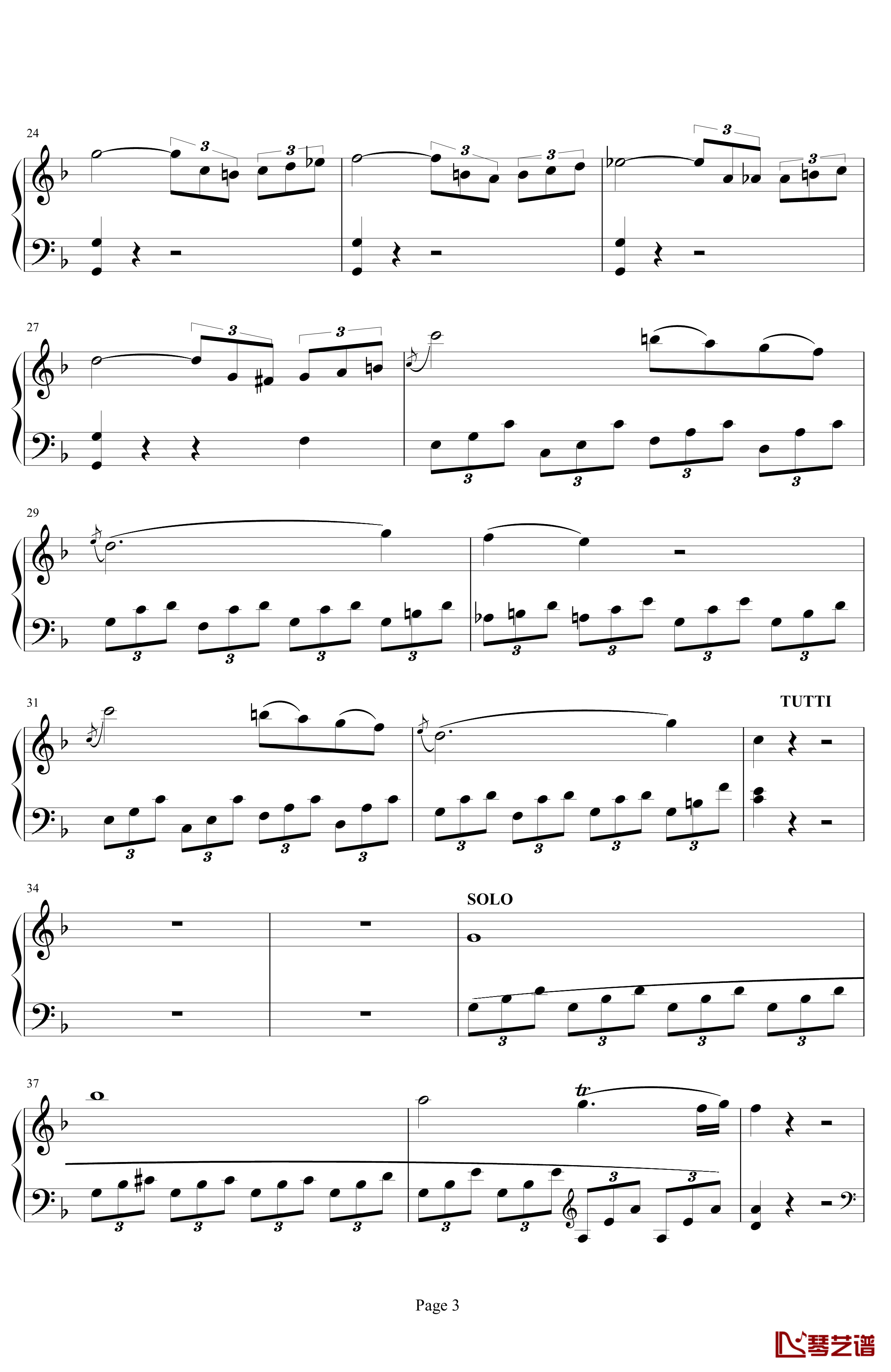 莫扎特第21号钢琴协奏曲钢琴谱 第二乐章 行板 K 467-莫扎特3