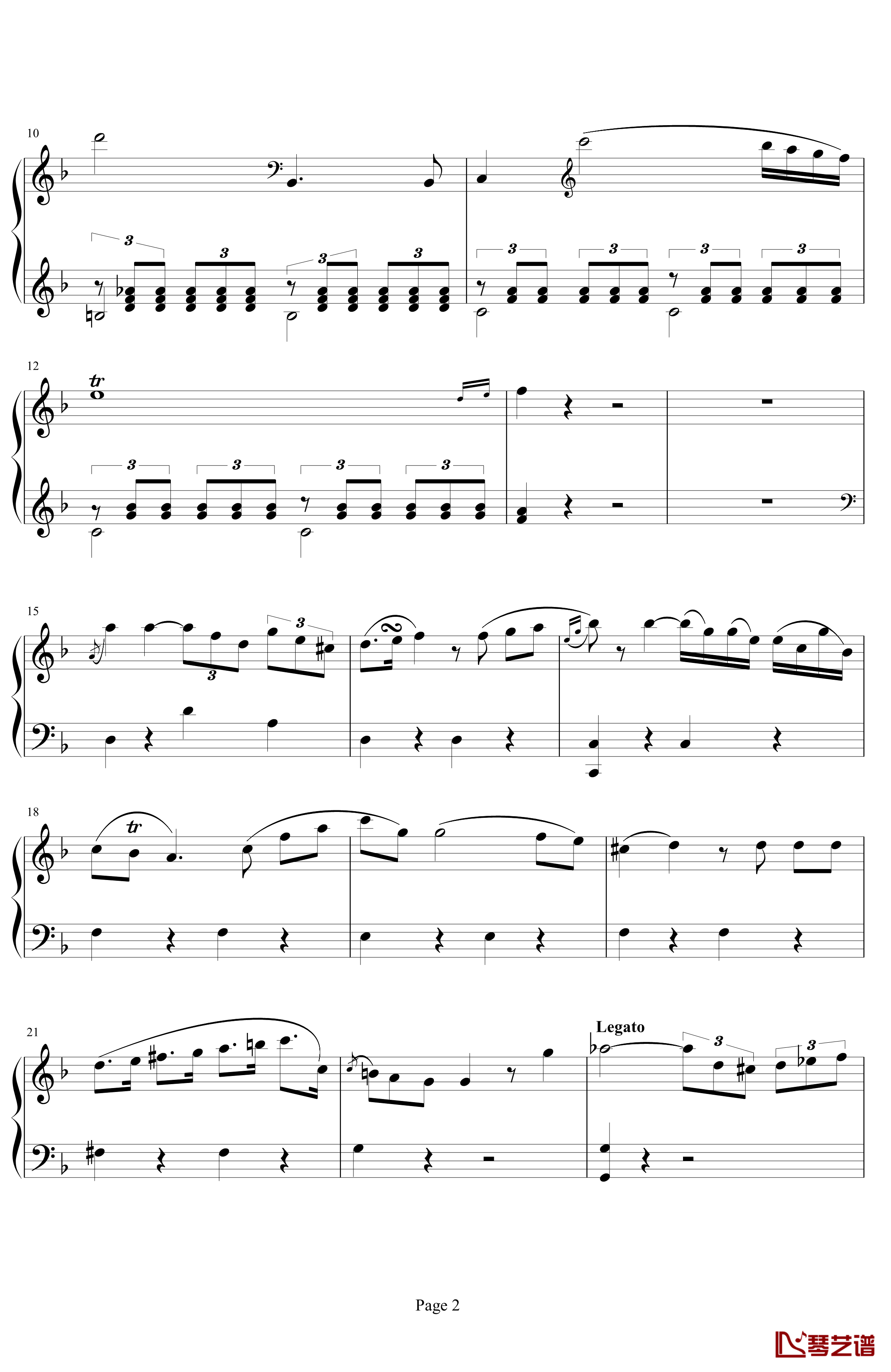 莫扎特第21号钢琴协奏曲钢琴谱 第二乐章 行板 K 467-莫扎特2