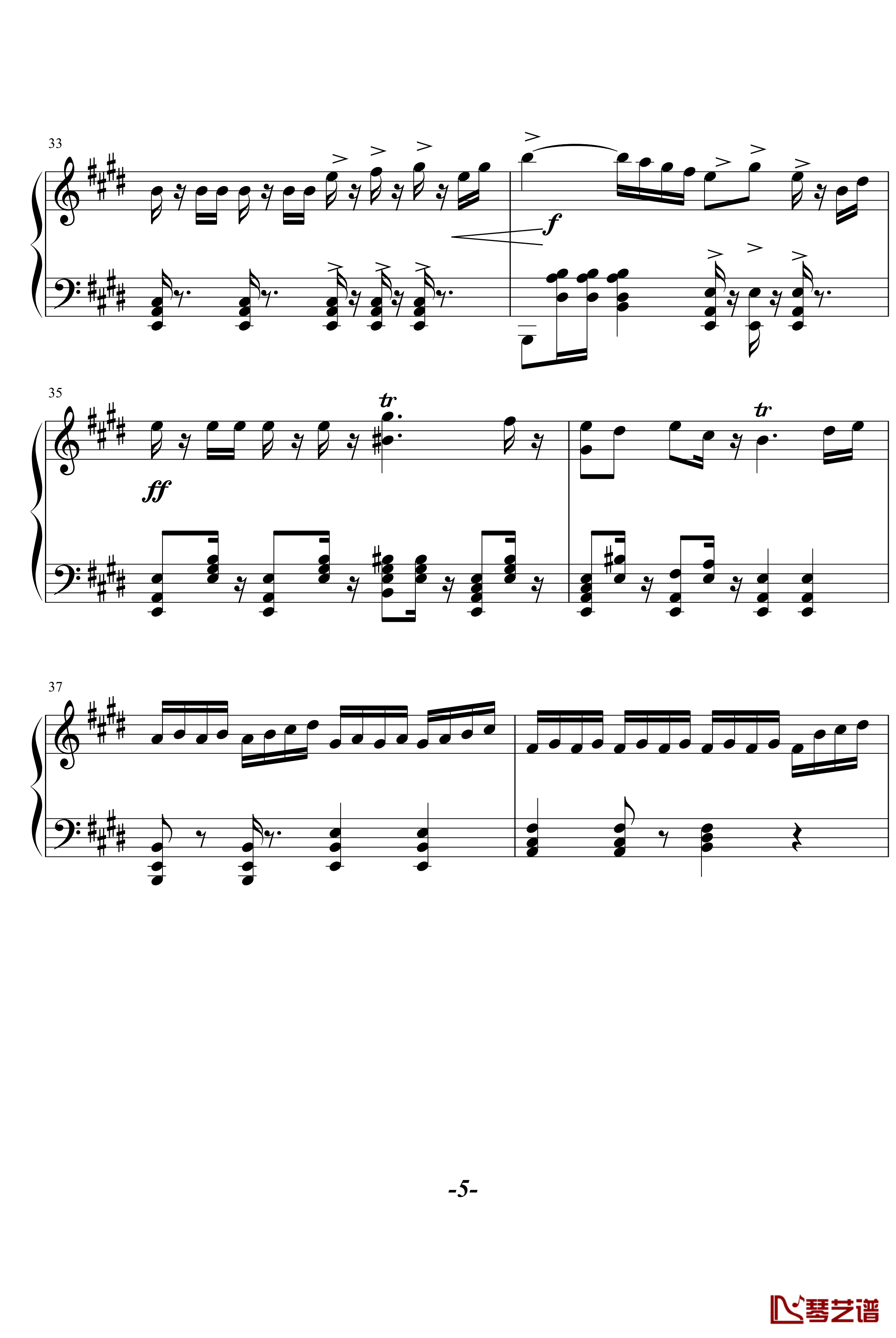 威廉退尔序曲钢琴谱-罗西尼5
