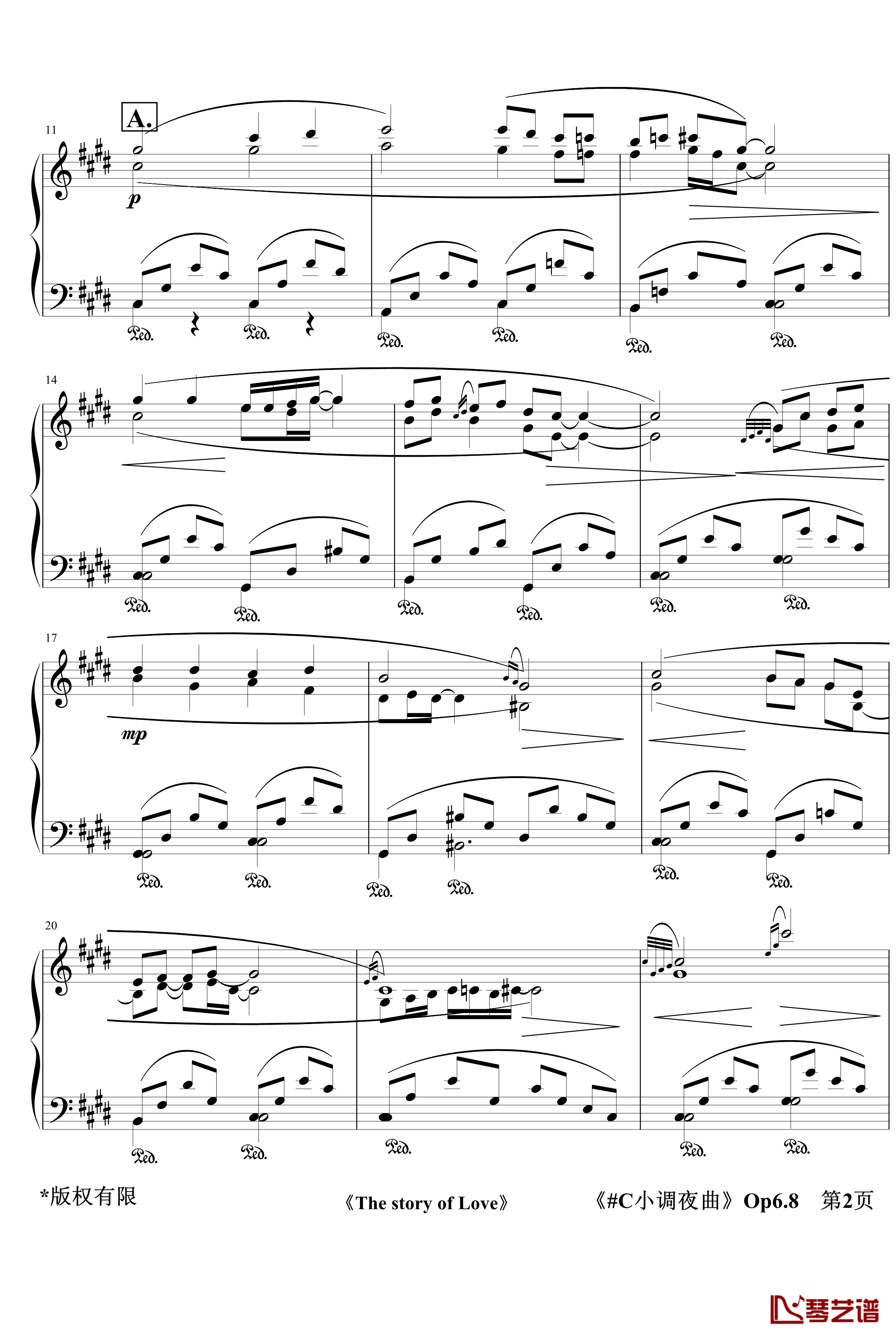 C小调夜曲Op6.8钢琴谱-jerry57432